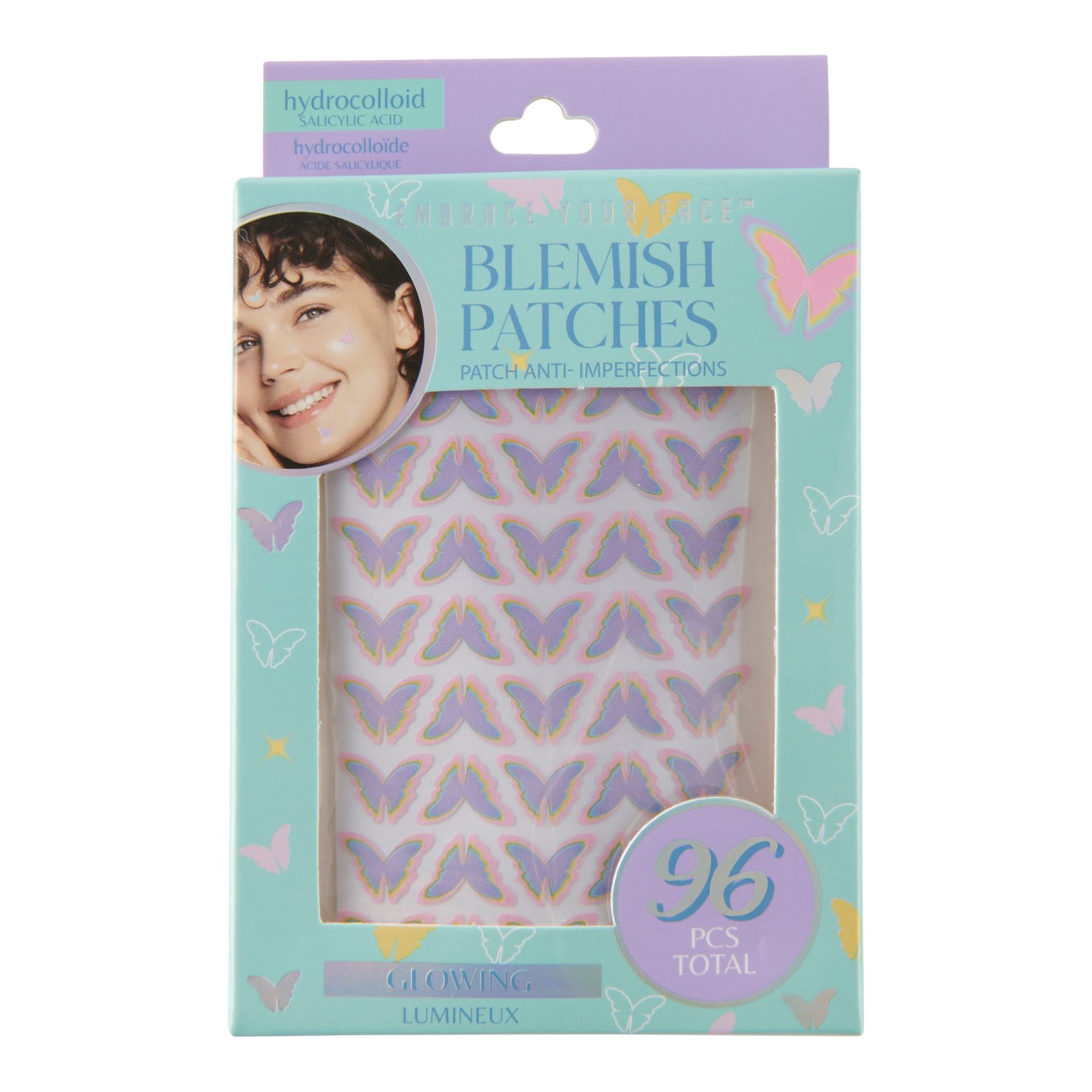 Embrace Your Face Butterfly Blemish Patches, 96-Pack