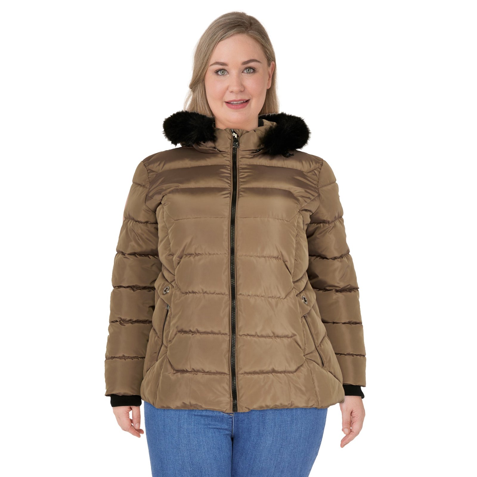 lily morgan Women's Plus Deluxe Quilted Short Parka, -30°C