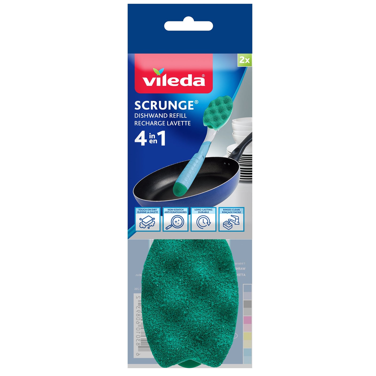 Vileda Scrunge Dishwand Refill 4 in 1