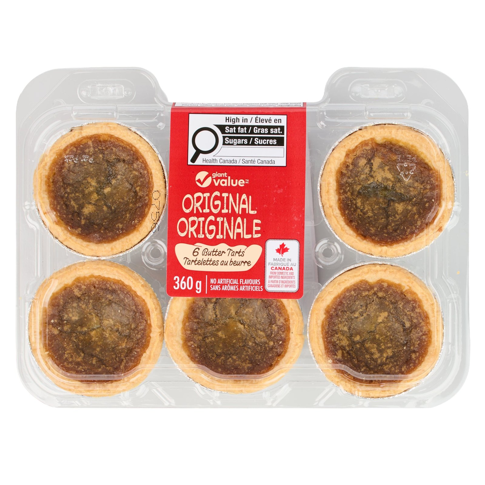 Giant Value Original Butter Tarts, 6-Pack