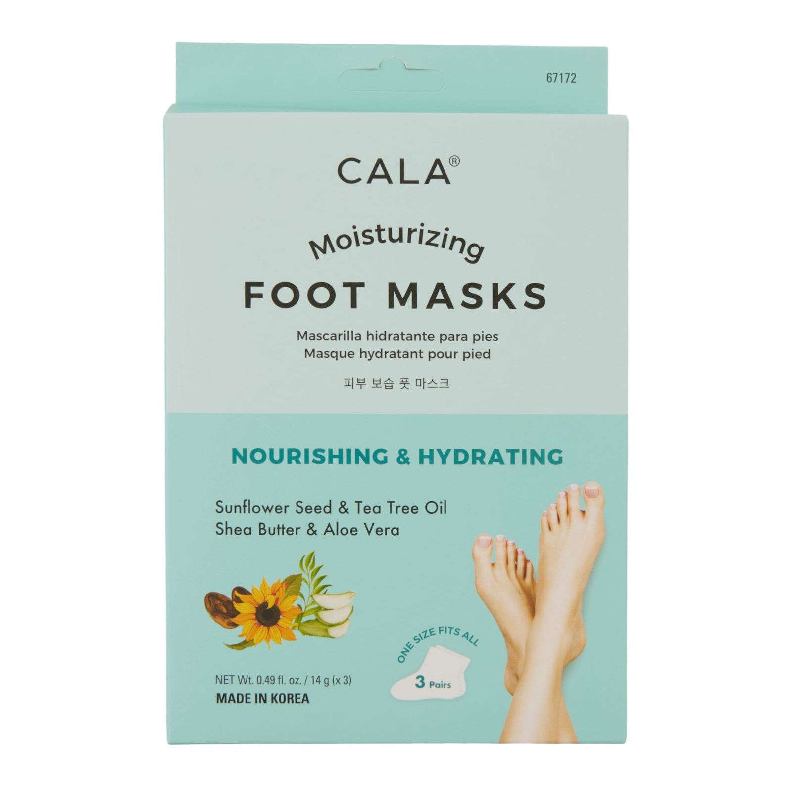 Cala Moisturizing Foot Masks, 3-Pack