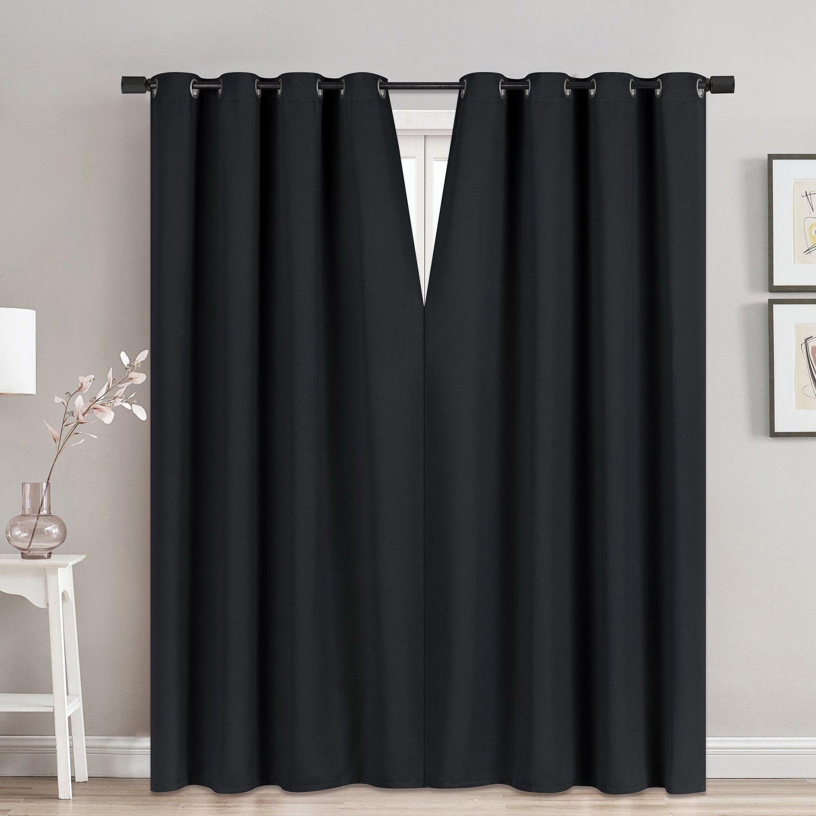 Magnetic Faux Silk Black Out Curtain, 52-in x 84-in.