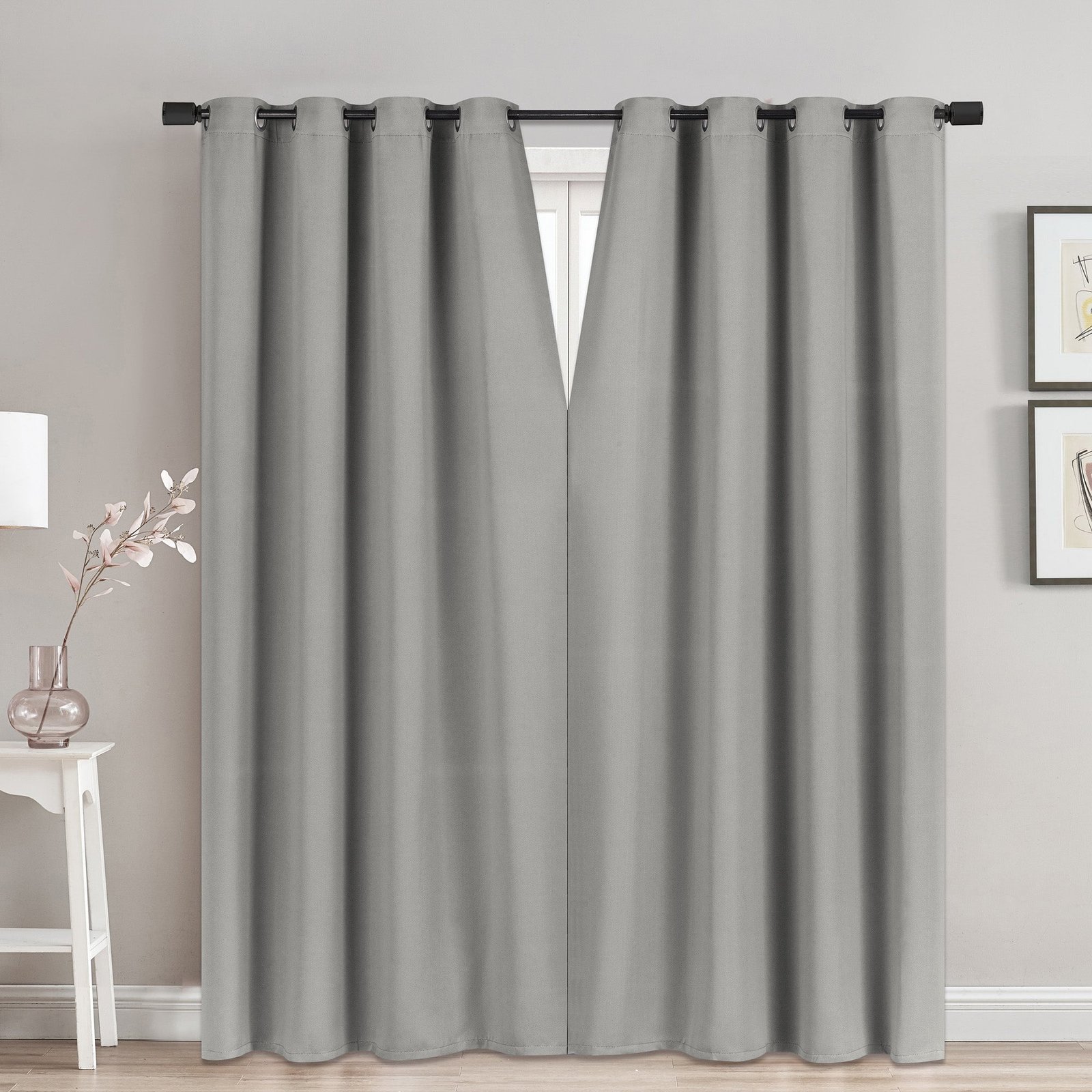Magnetic Faux Linen Black Out Curtain, 52-in x 84-in.