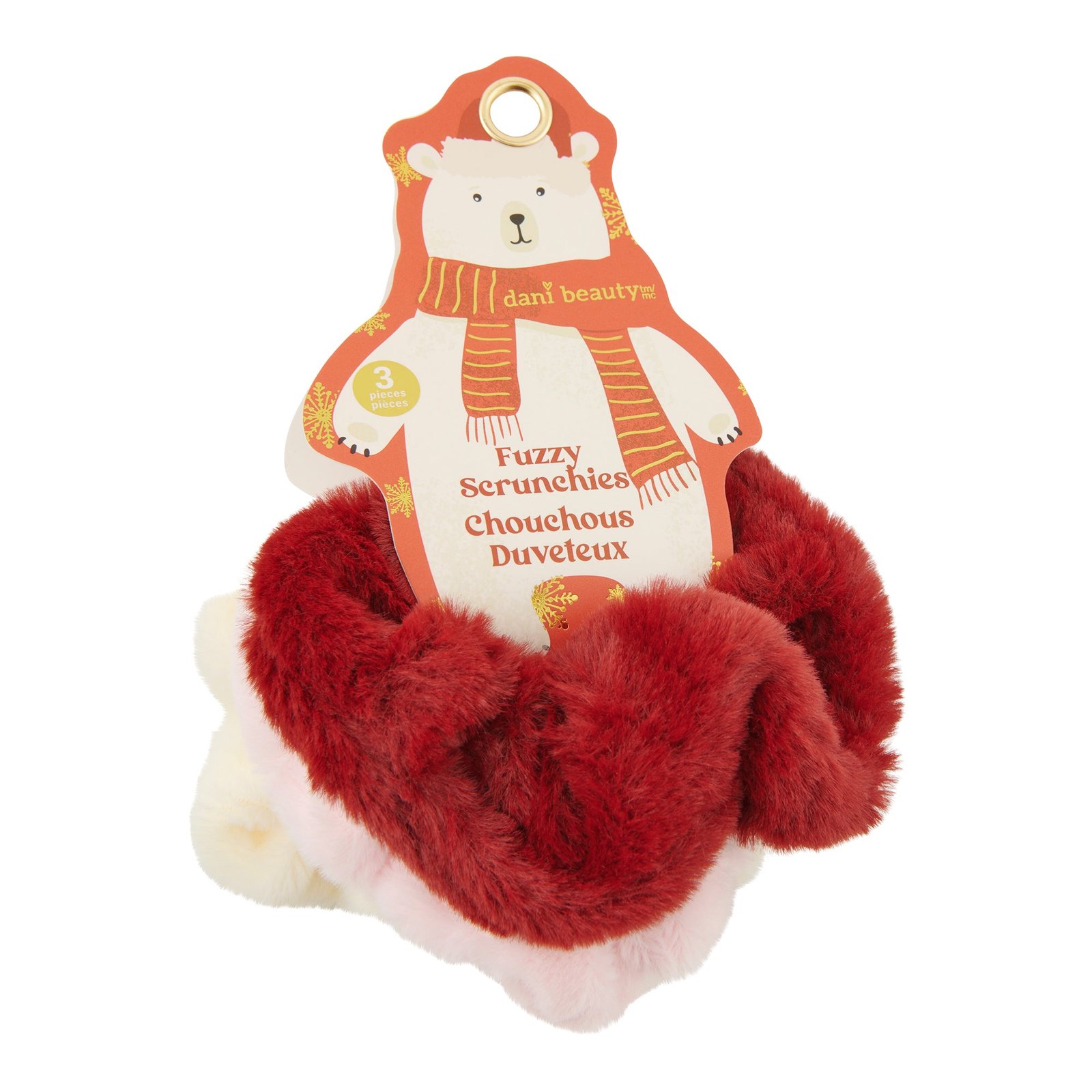 dani beauty Fuzzy Scrunchies, 3-Pack