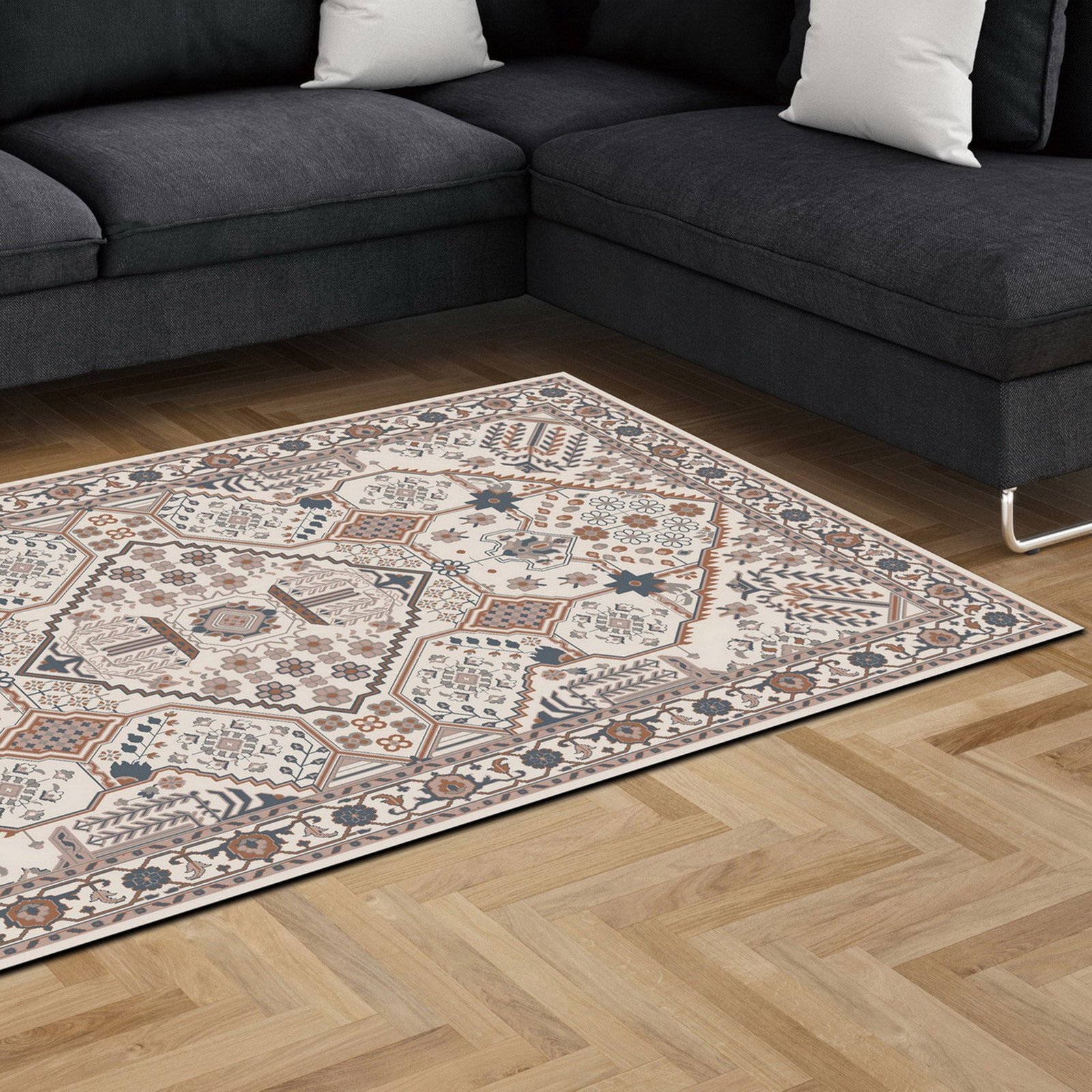 Modern Soft Printed Area Rug, 4-ft x 6-ft.