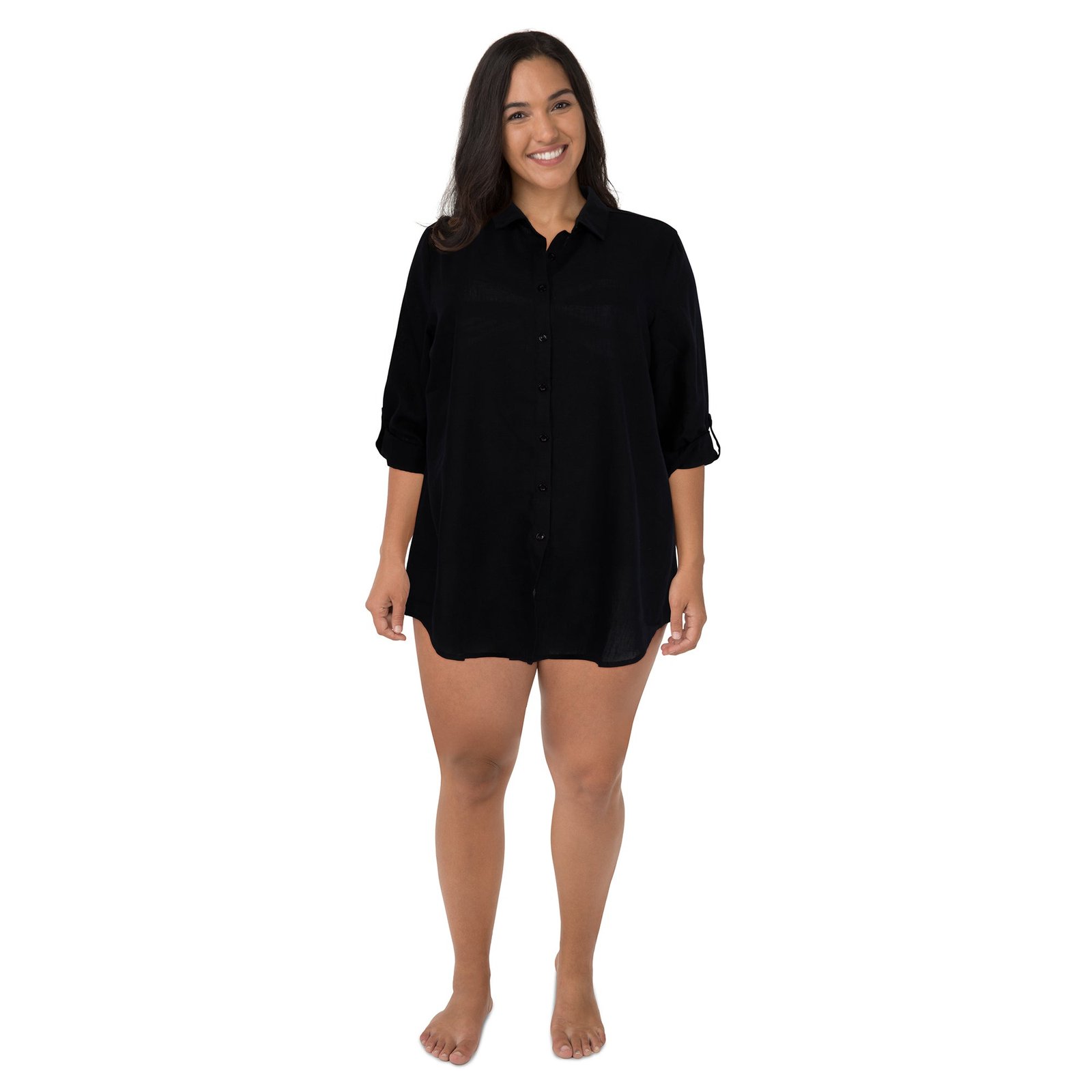 ACX Active Women's Plus Button-Up Cover-Up Shirt