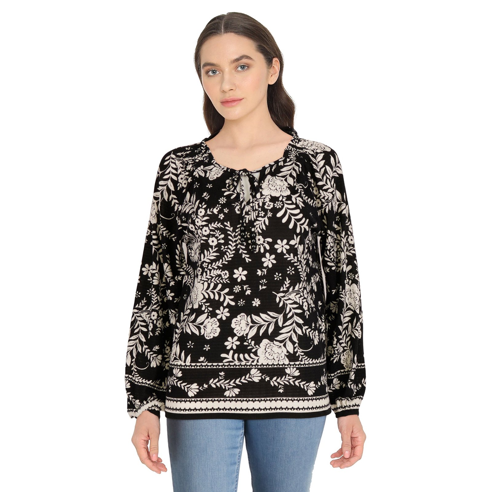 lily morgan Women's Printed Long Sleeve Top