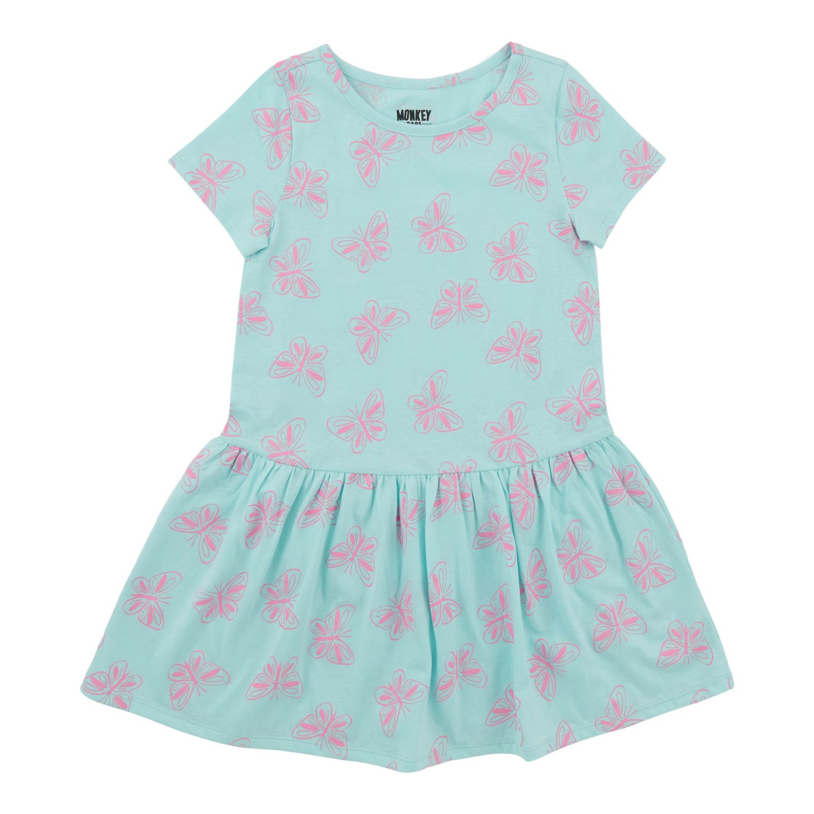 MONKEY BARS Toddler Girls' Rainbow Fun Printed Short Sleeve Dress