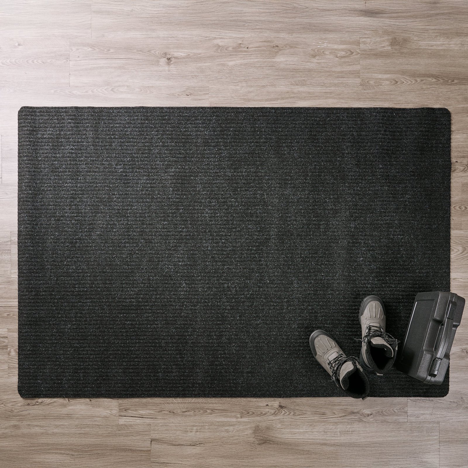 Solid Ribbed Utility Rug, 4-ft x 6-ft.