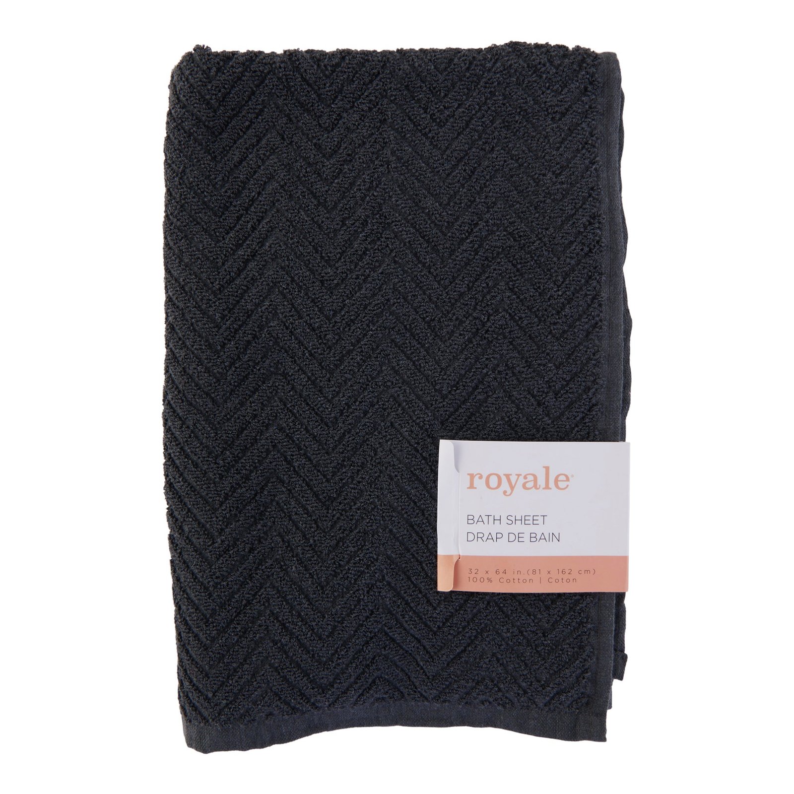Royale Chevron Jacquard Bath Sheet, 32-in x 64-in.
