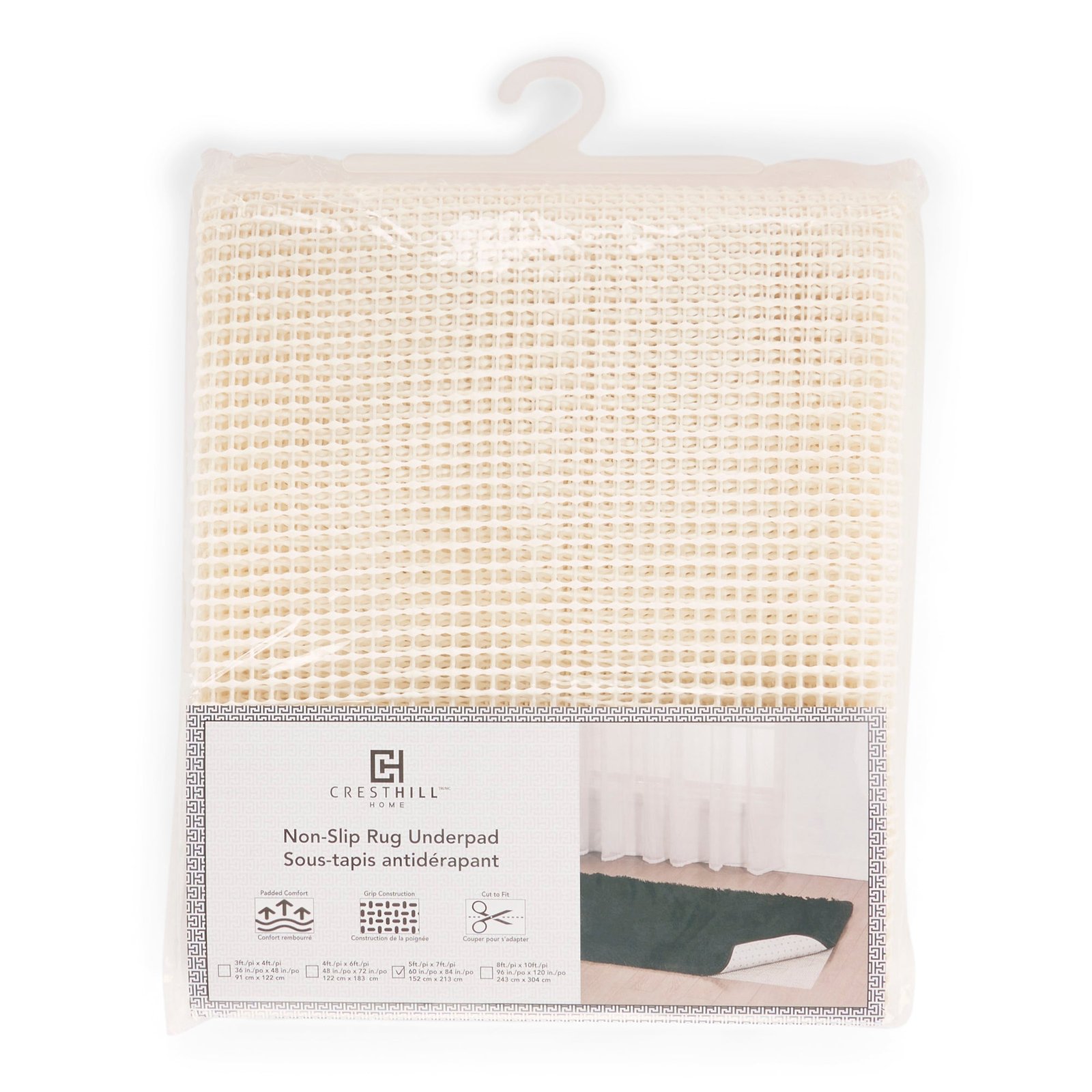 Non-Slip Rug Underpad, 5-ft x 7-ft.