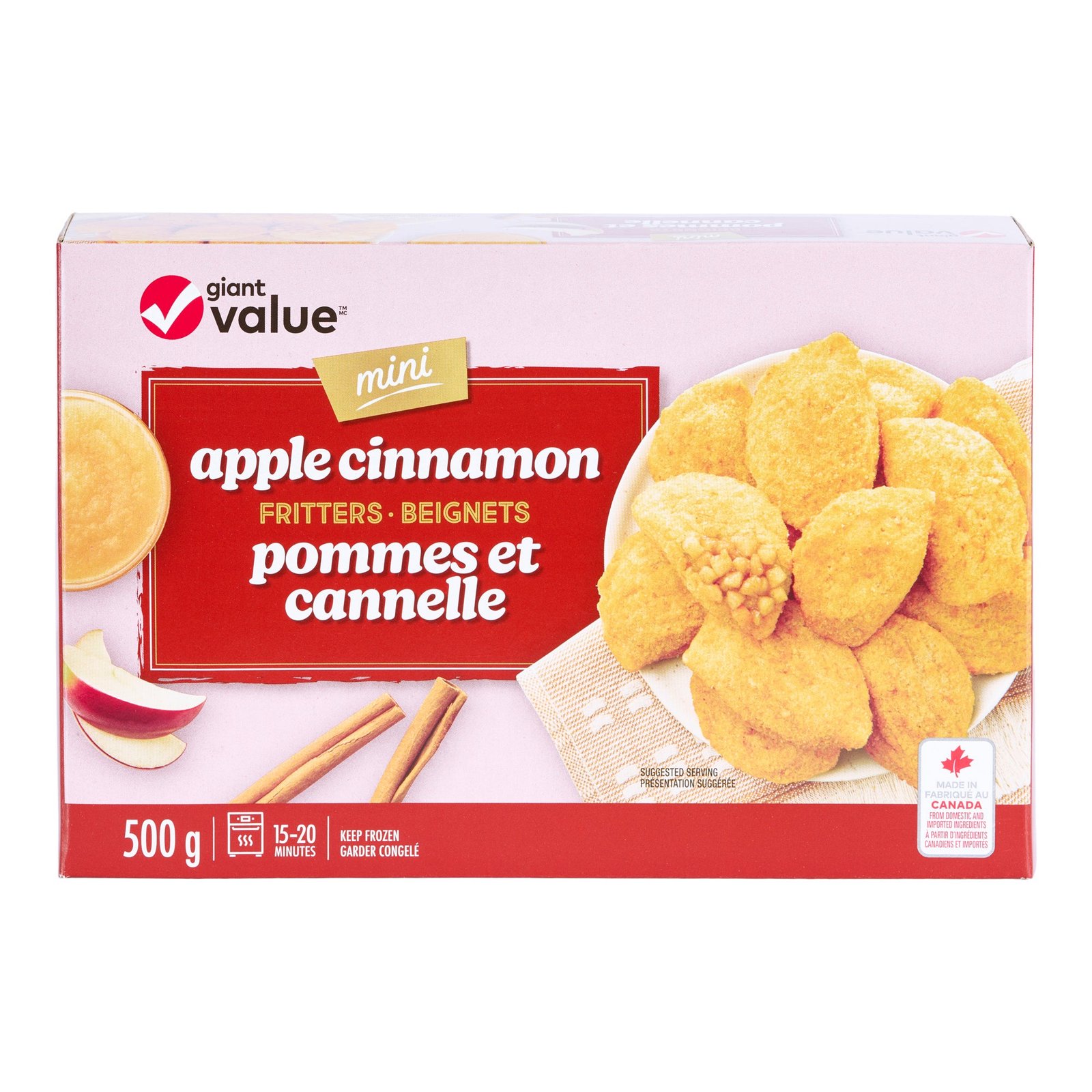 Giant Value Mini Apple Cinnamon Fritters, 500 g