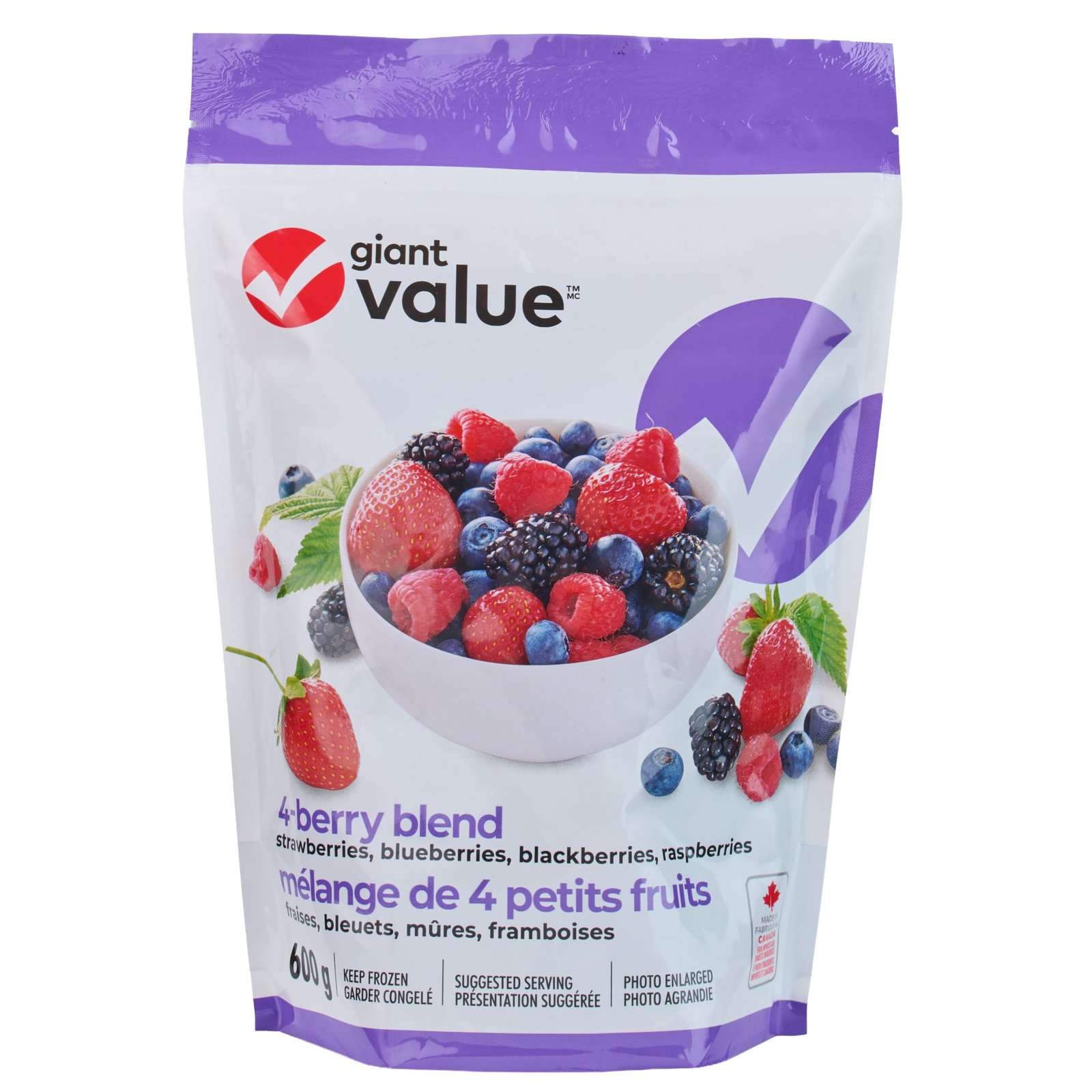 Giant Value Frozen 4 Berry Blend, 600 g