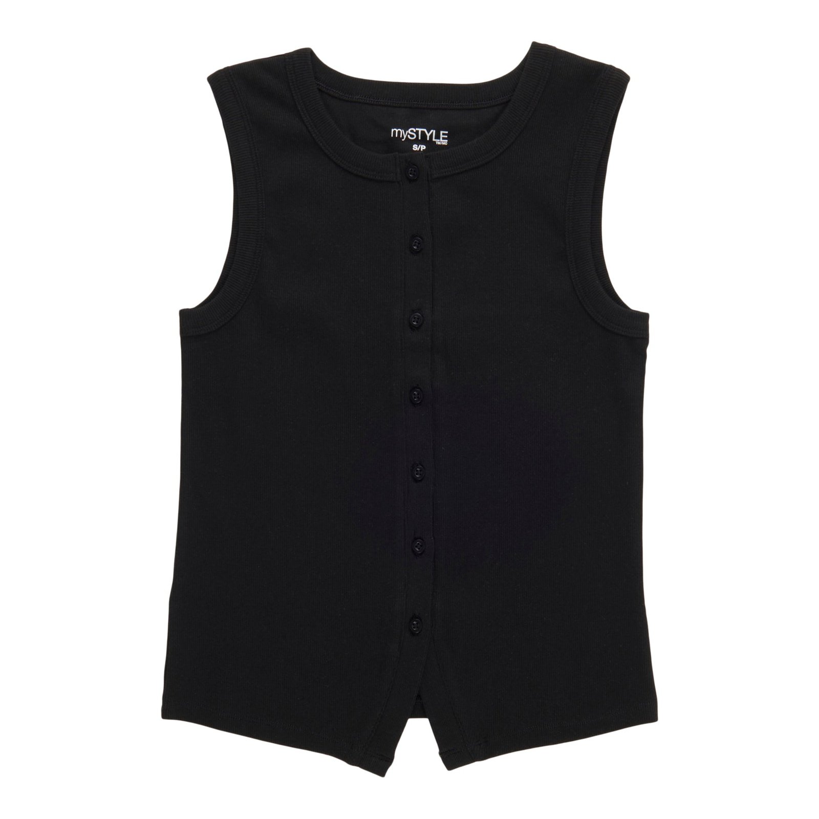 mySTYLE Women's Button Front Tank Top