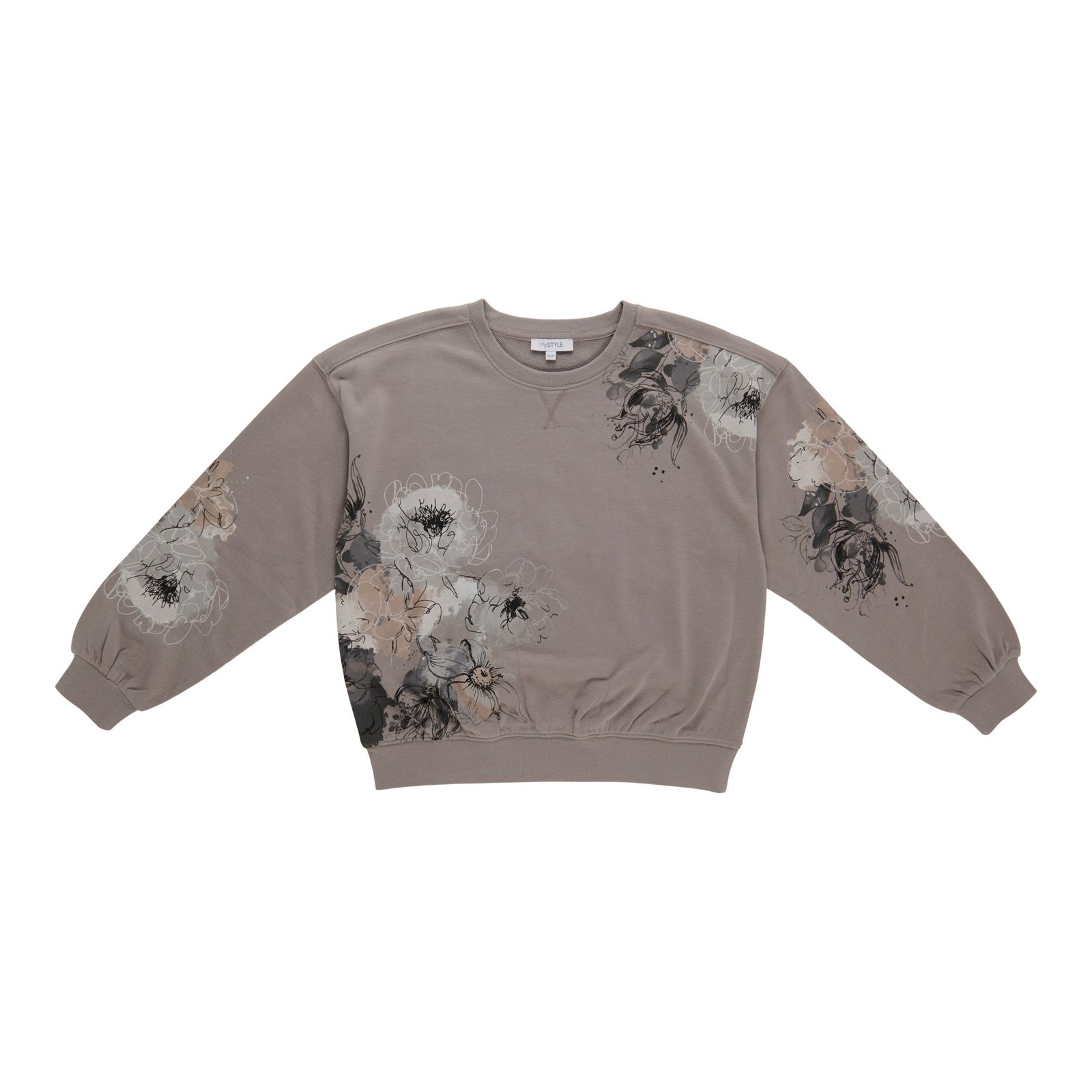mySTYLE Women's French Terry Floral Top
