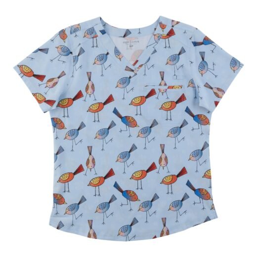 Options Women's Printed V-Neck Scrub Top