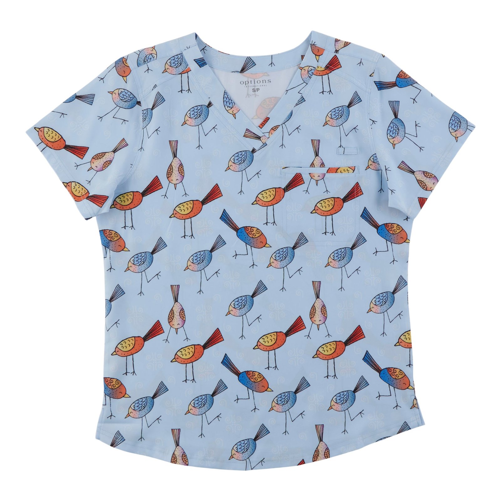Options Women's Printed V-Neck Scrub Top
