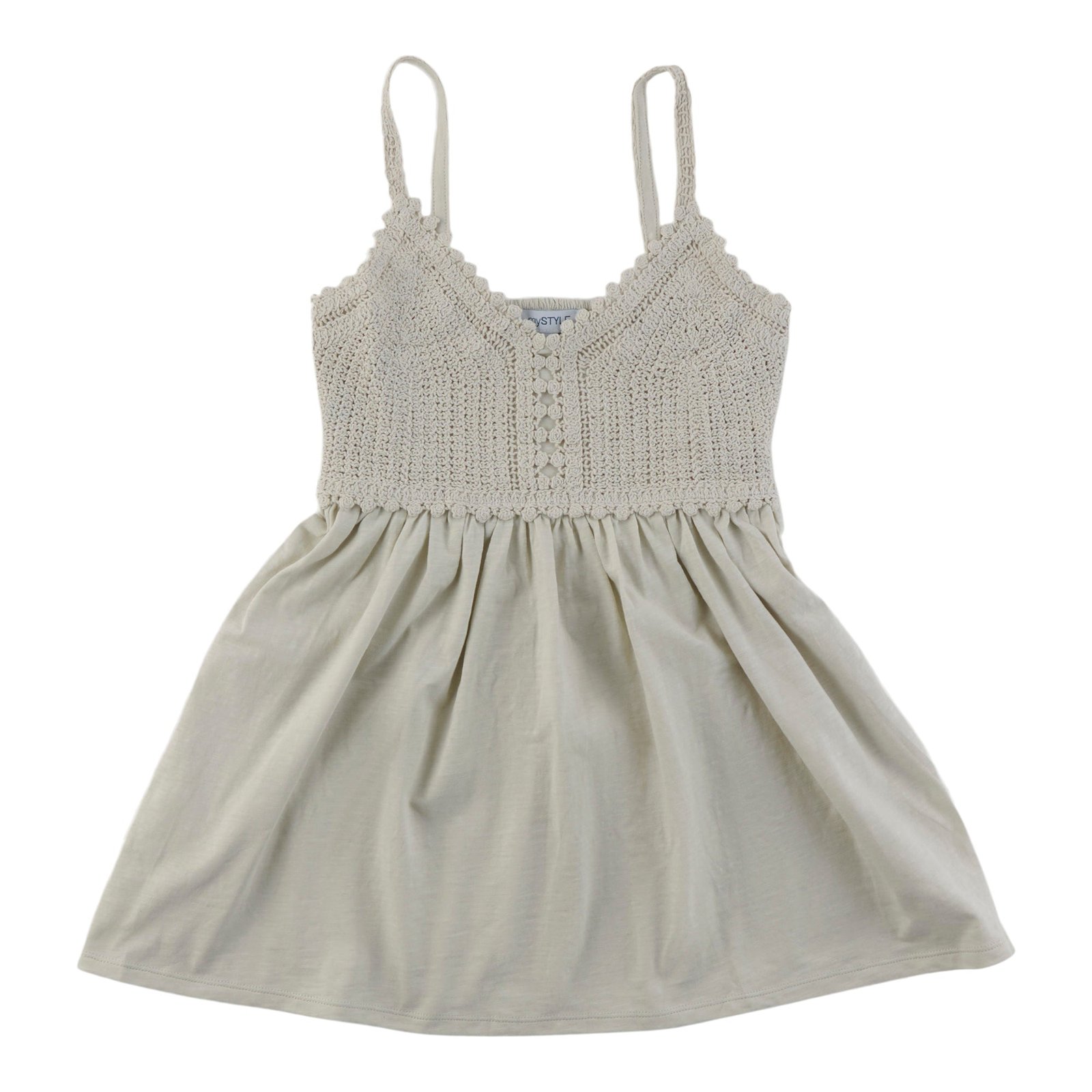 mySTYLE Women's Crochet Babydoll Tank Top