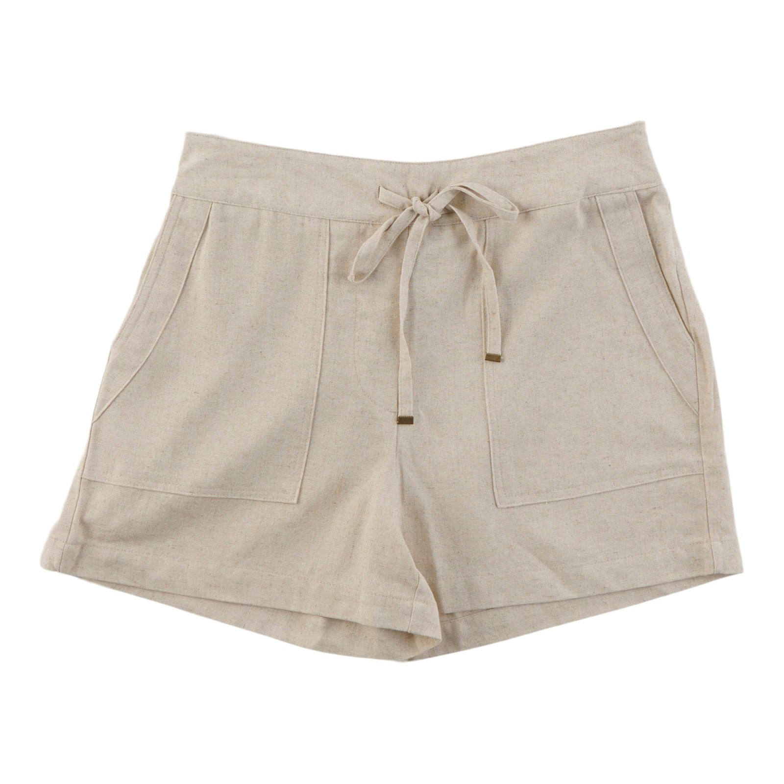 mySTYLE Women's Solid Linen Pull-On Shorts