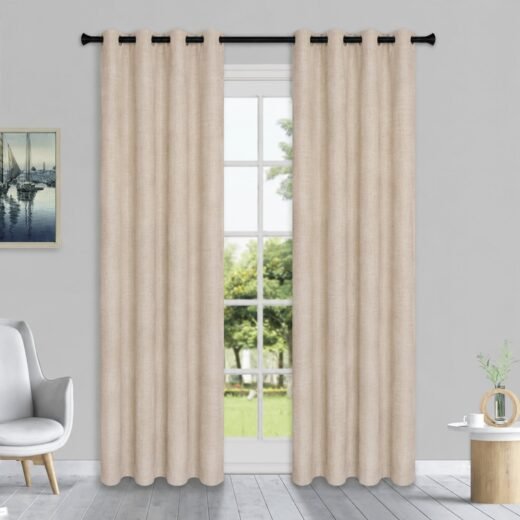 Linen Look Room Darkening Curtain, 54-in x 84-in.