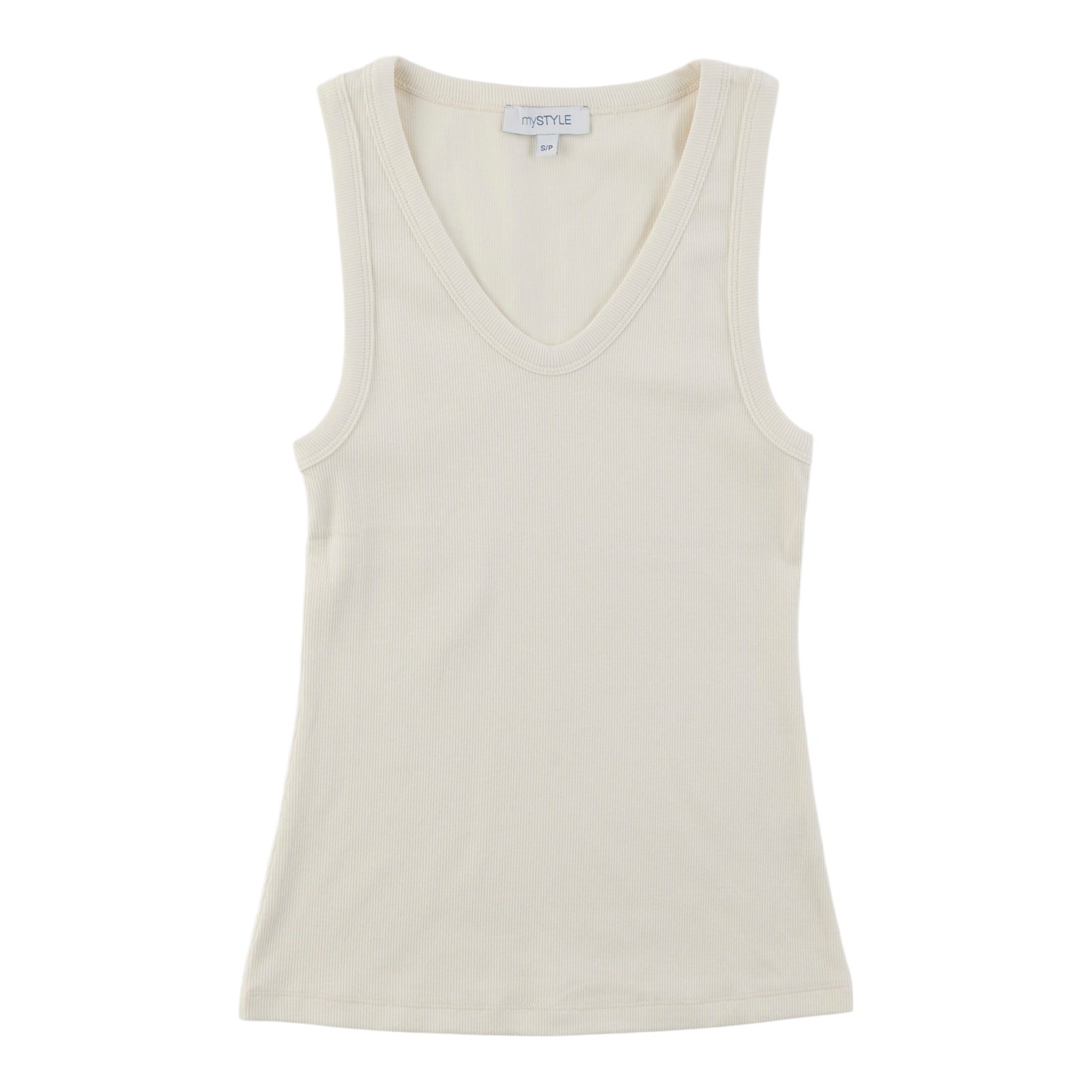 mySTYLE Women's U-Neck Ribbed Tank Top
