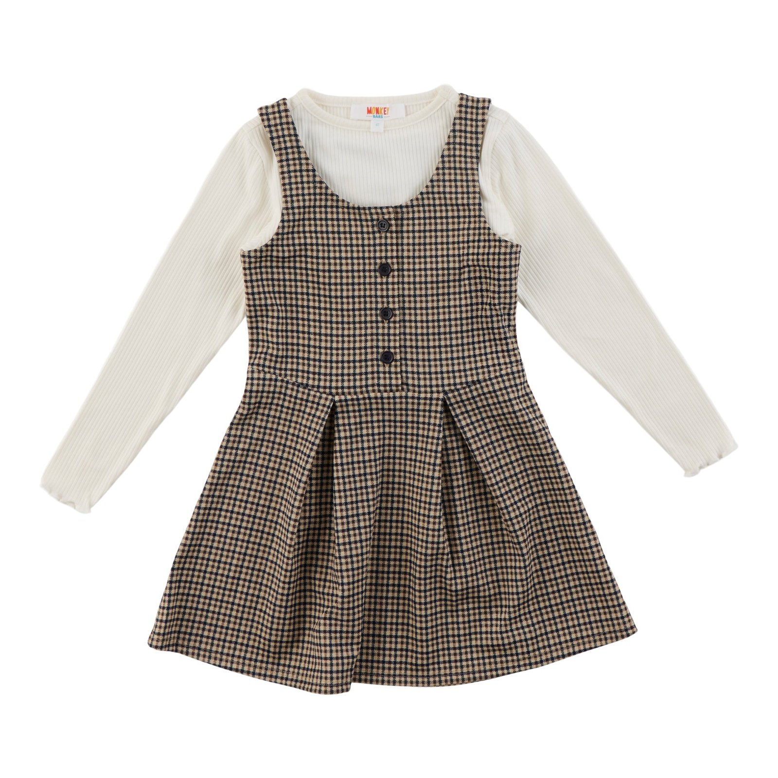 MONKEY BARS Toddler Girls' Autumn Flair Long Sleeve Plaid Jumper