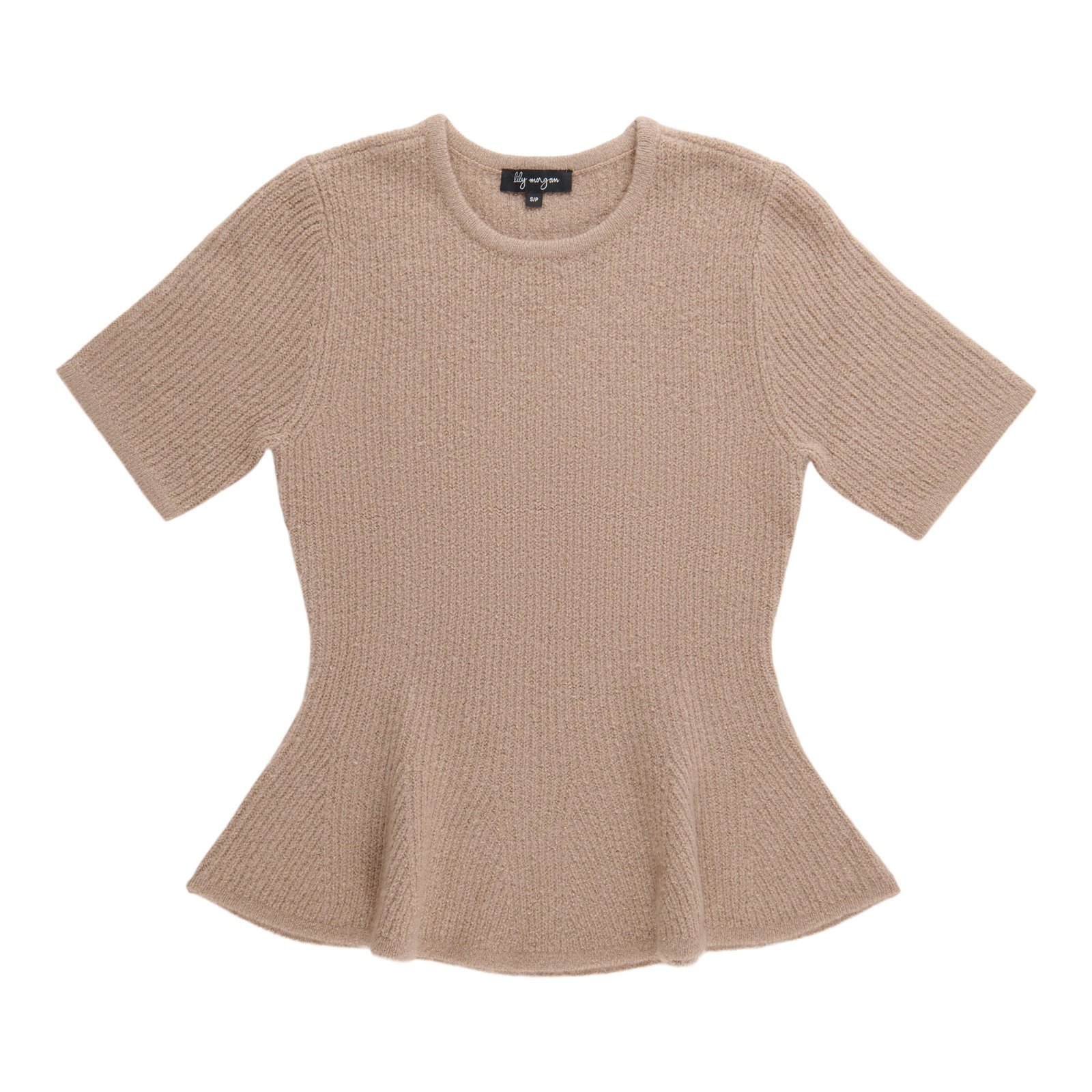 lily morgan Women's Short Sleeve Peplum Sweater
