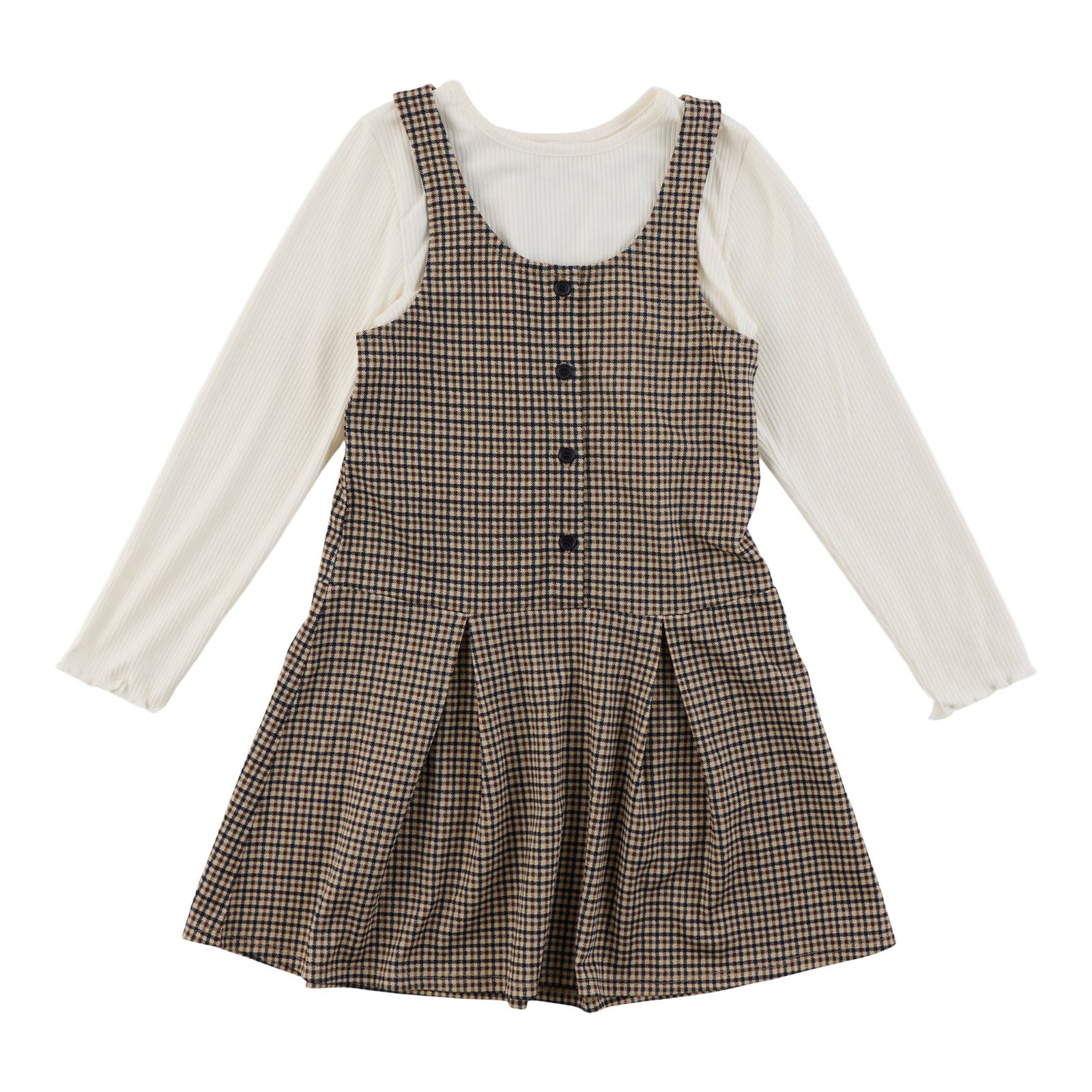 BELLA & BIRDIE Girls' Autumn Flair Long Sleeve Plaid Jumper