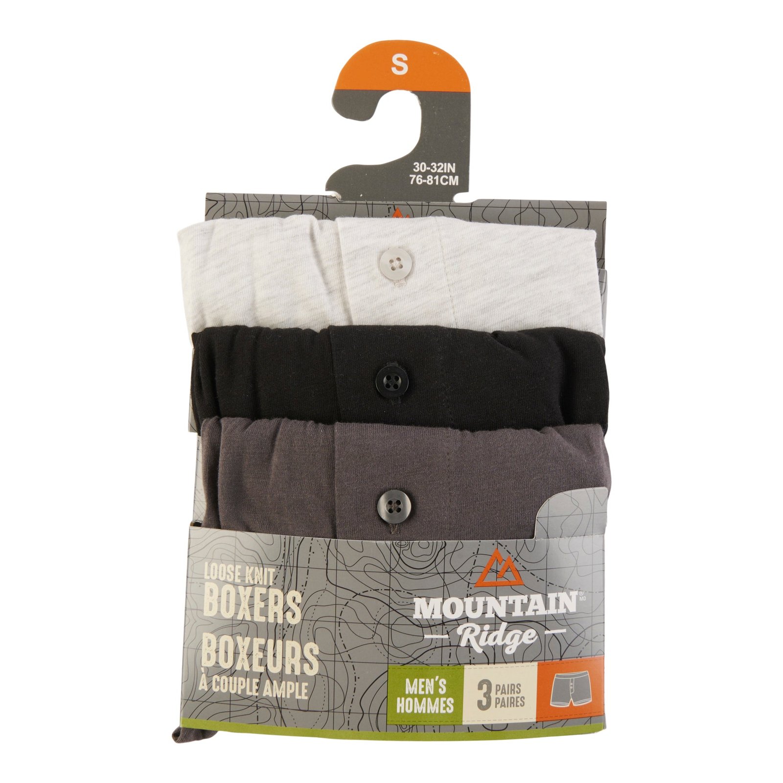 Mountain Ridge Men's Loose Knit Boxers, 3-Pack