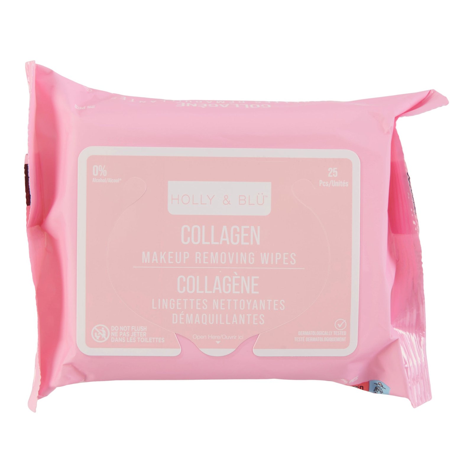 Holly & Blu Collagen Make-Up Removing Wipes, 25-Count