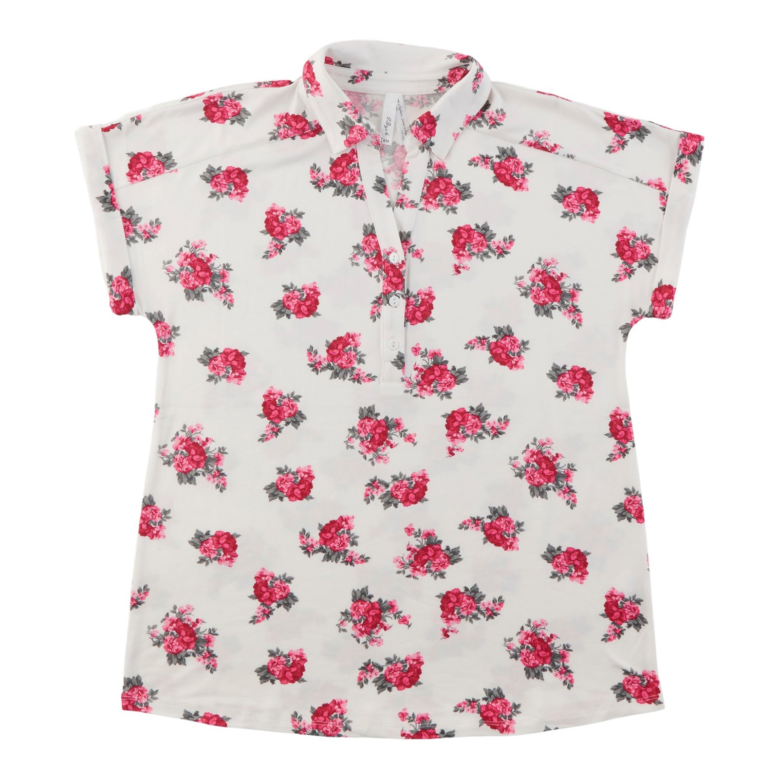 Women's Printed Open Collar Top