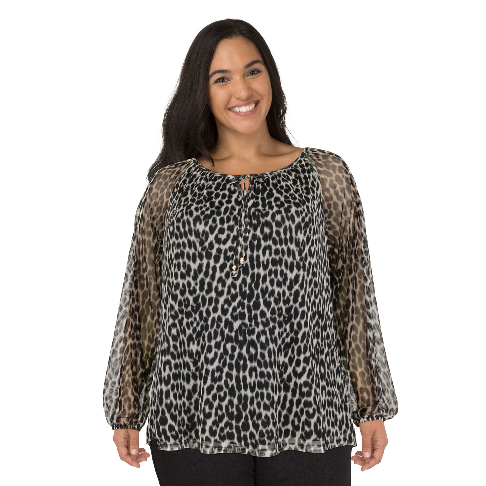 lily morgan Women's Plus Top with Beads