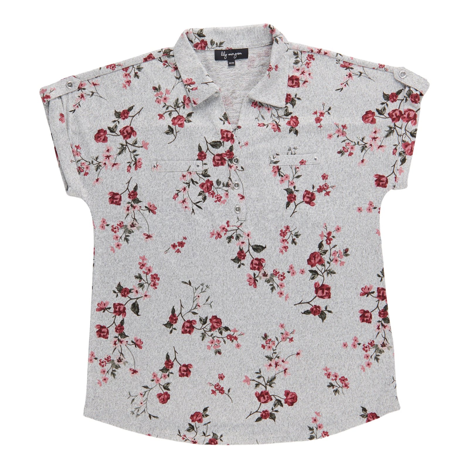 lily morgan Women's Printed Collared Top