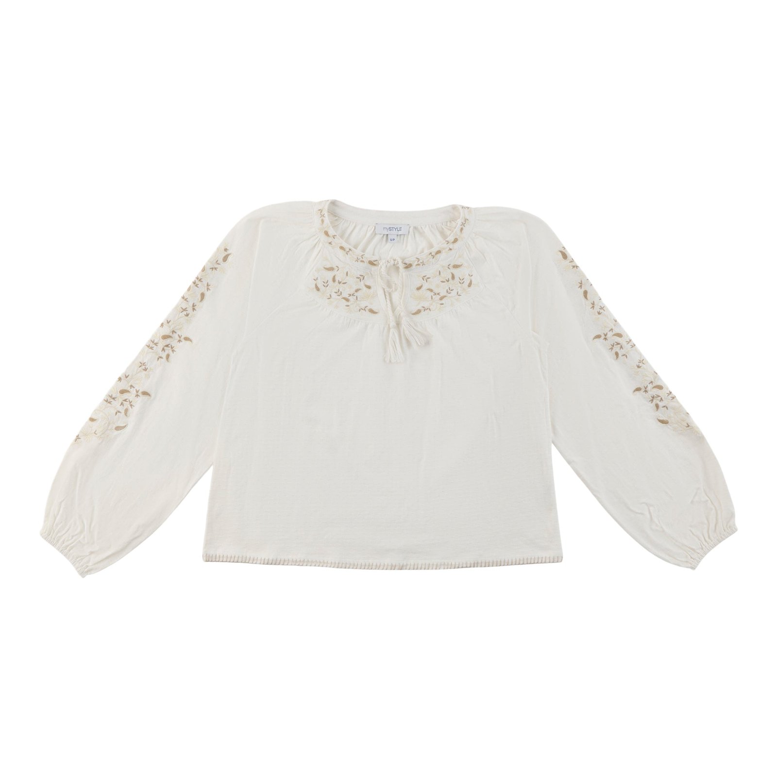 mySTYLE Women's Embroidered Long Sleeve Top