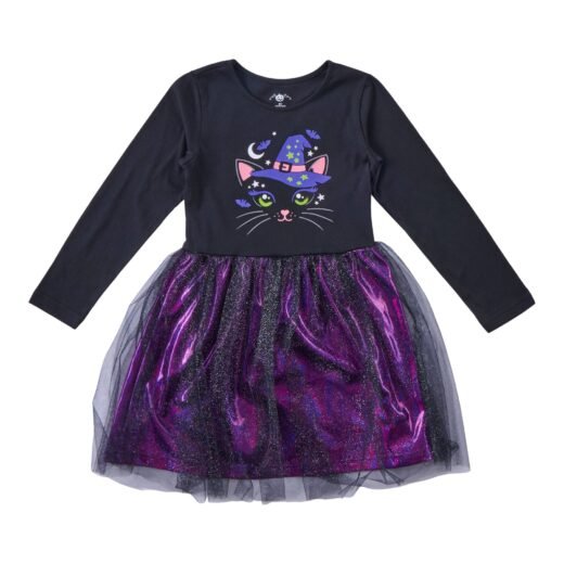 Toddler Girls' Novelty Printed Long Sleeve Tutu Dress