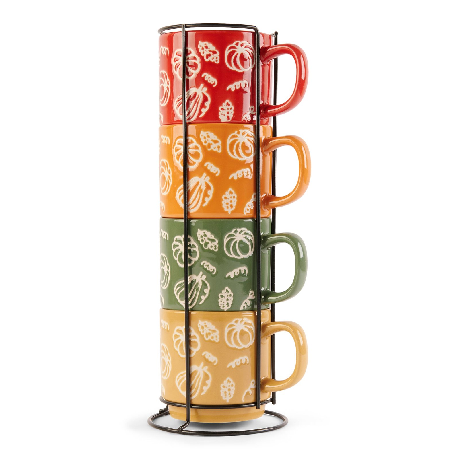 HomeStyles Stacking Pumpkin Mugs, 4 Piece
