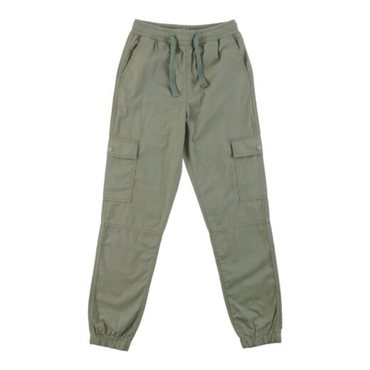 Girls' Solid Poplin Cargo Pants with Drawstring