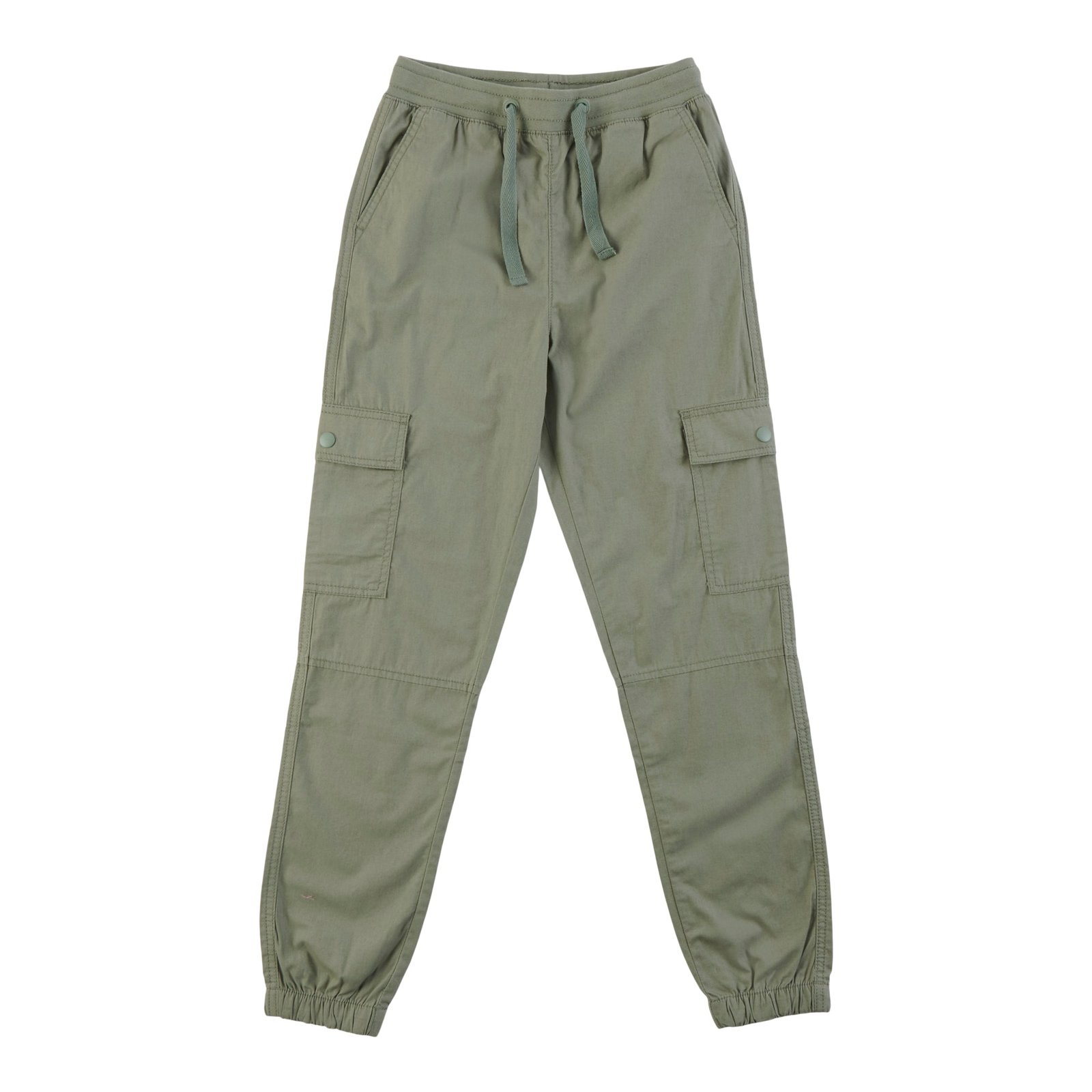 Girls' Solid Poplin Cargo Pants with Drawstring