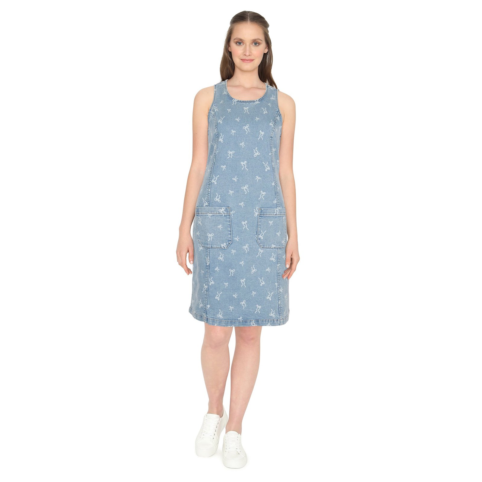 mySTYLE Women's Printed Denim Dress