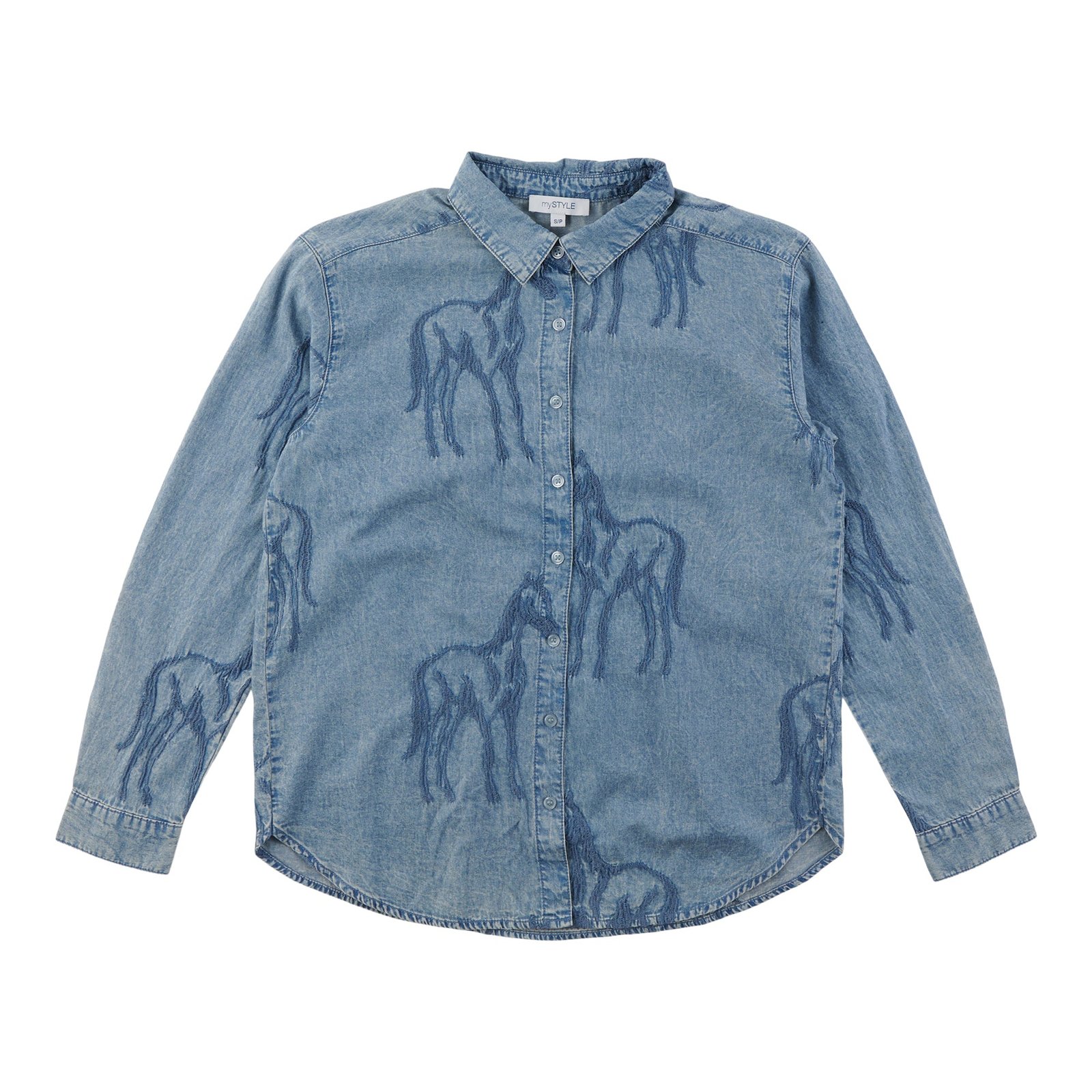 mySTYLE Women's Horse Denim Shirt