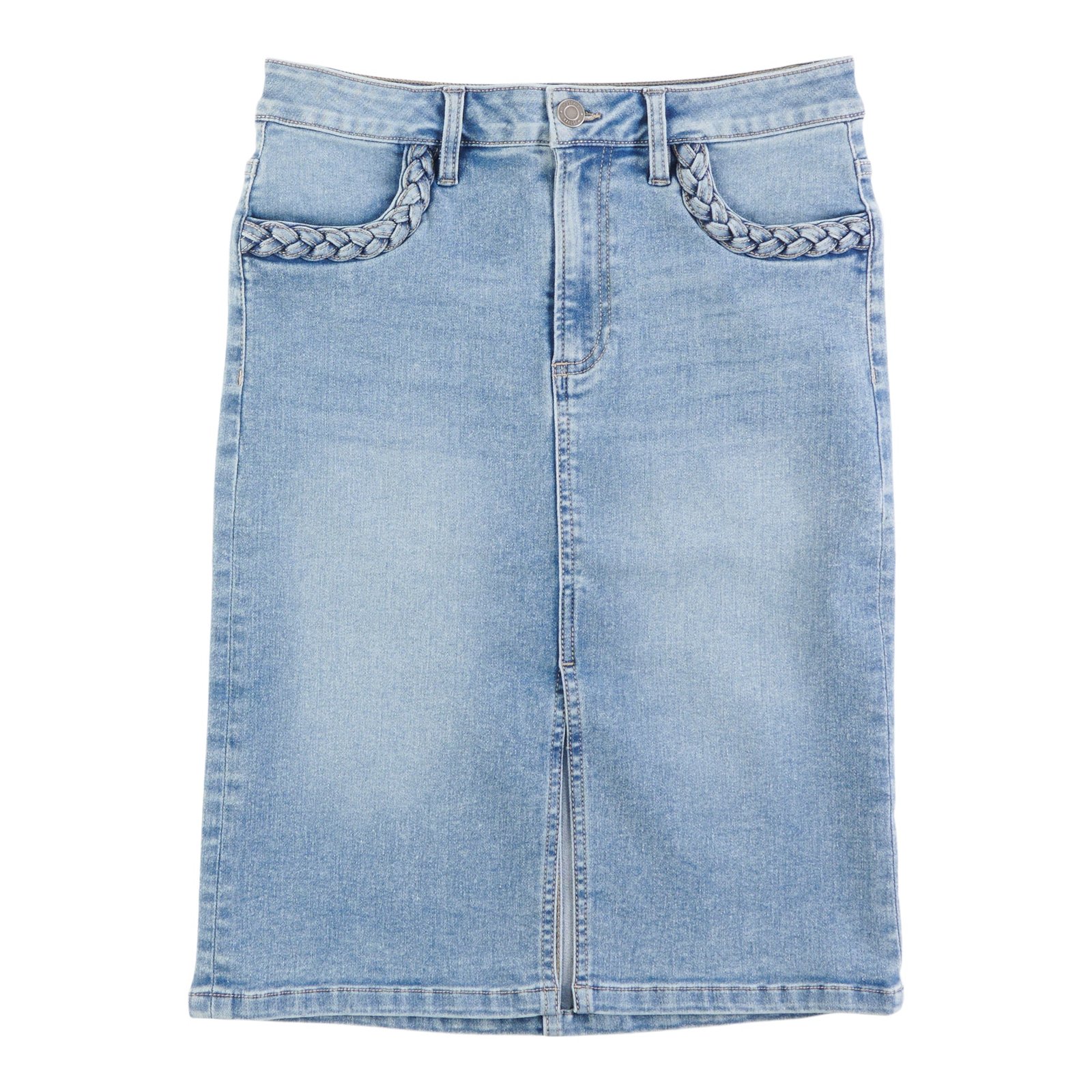 mySTYLE Women's Braided Denim Skirt