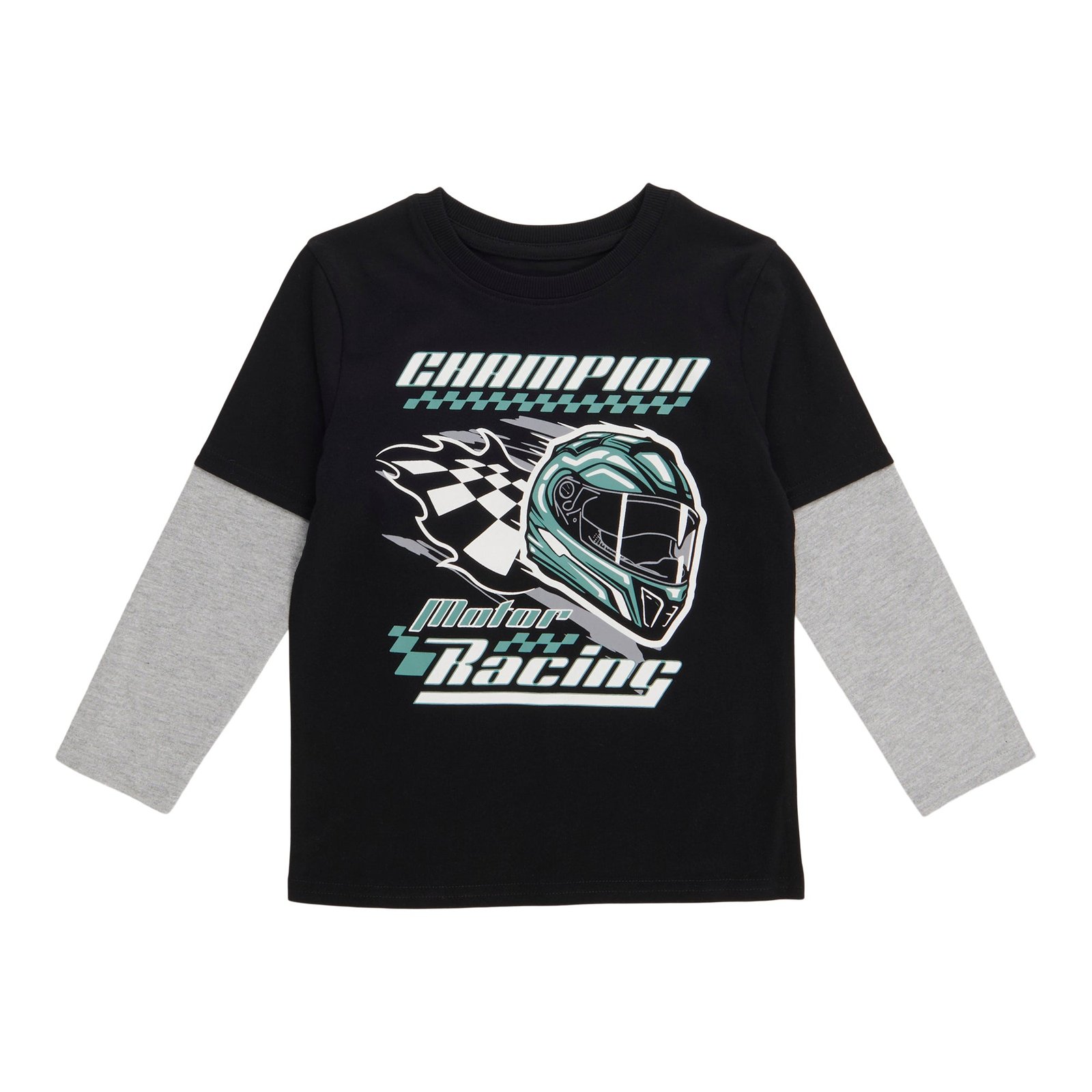 MONKEY BARS Toddler Boys' Varsity Printed Long Sleeve Fooler T-Shirt