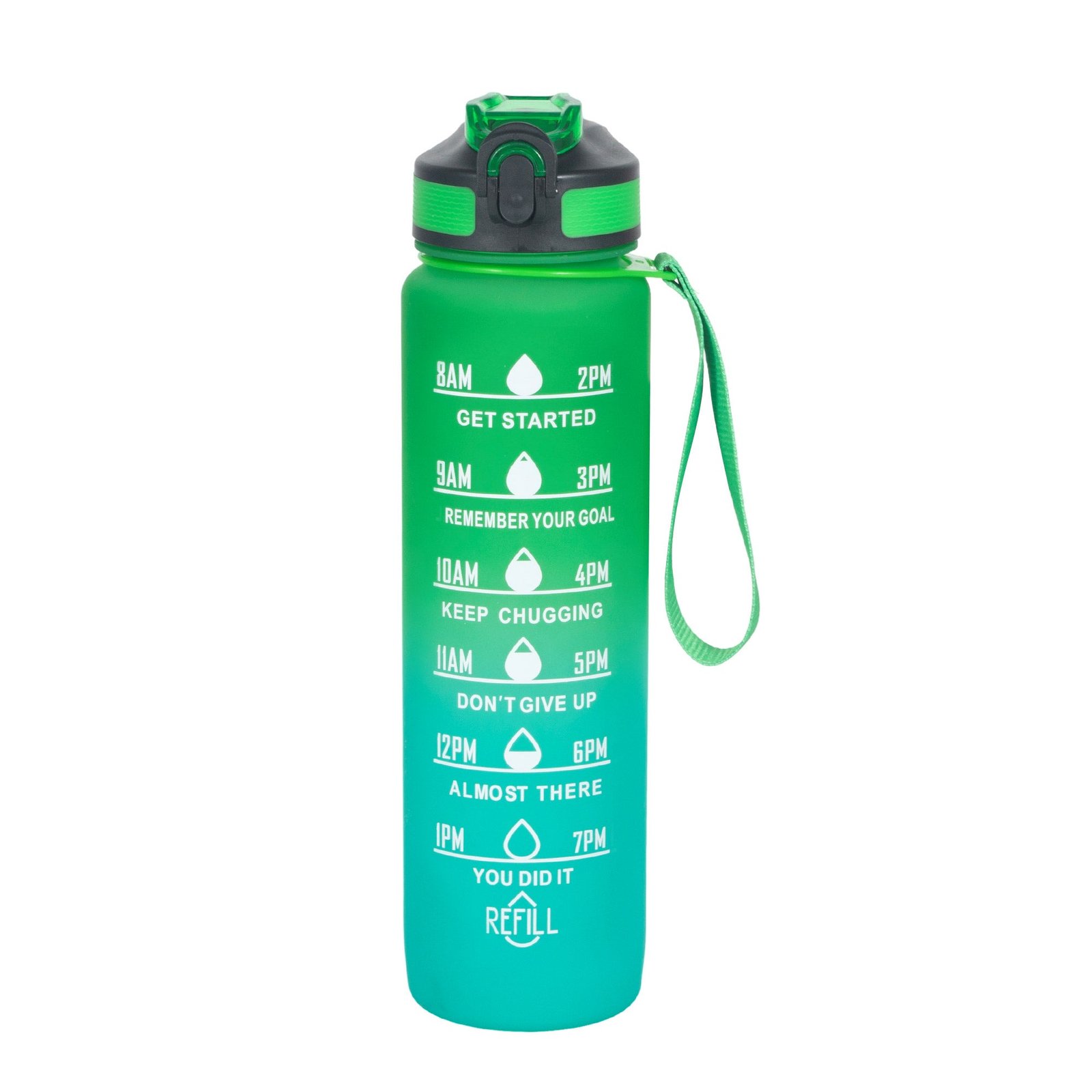 Motivational Water Bottle, English, 1-L.
