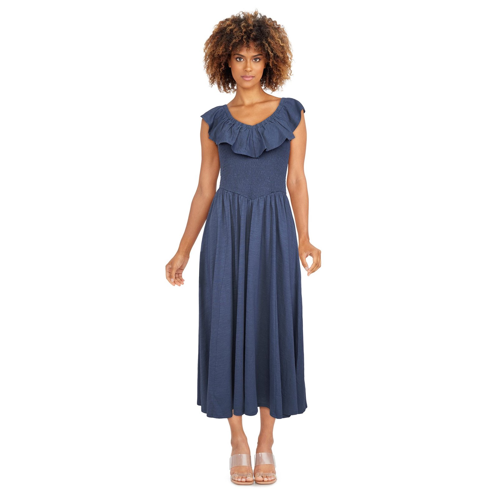 mySTYLE Women's Smocked Midi Dress