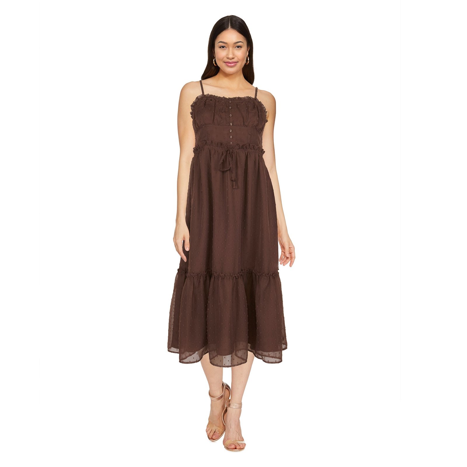 lily morgan Women's Swiss Dot Midi Dress