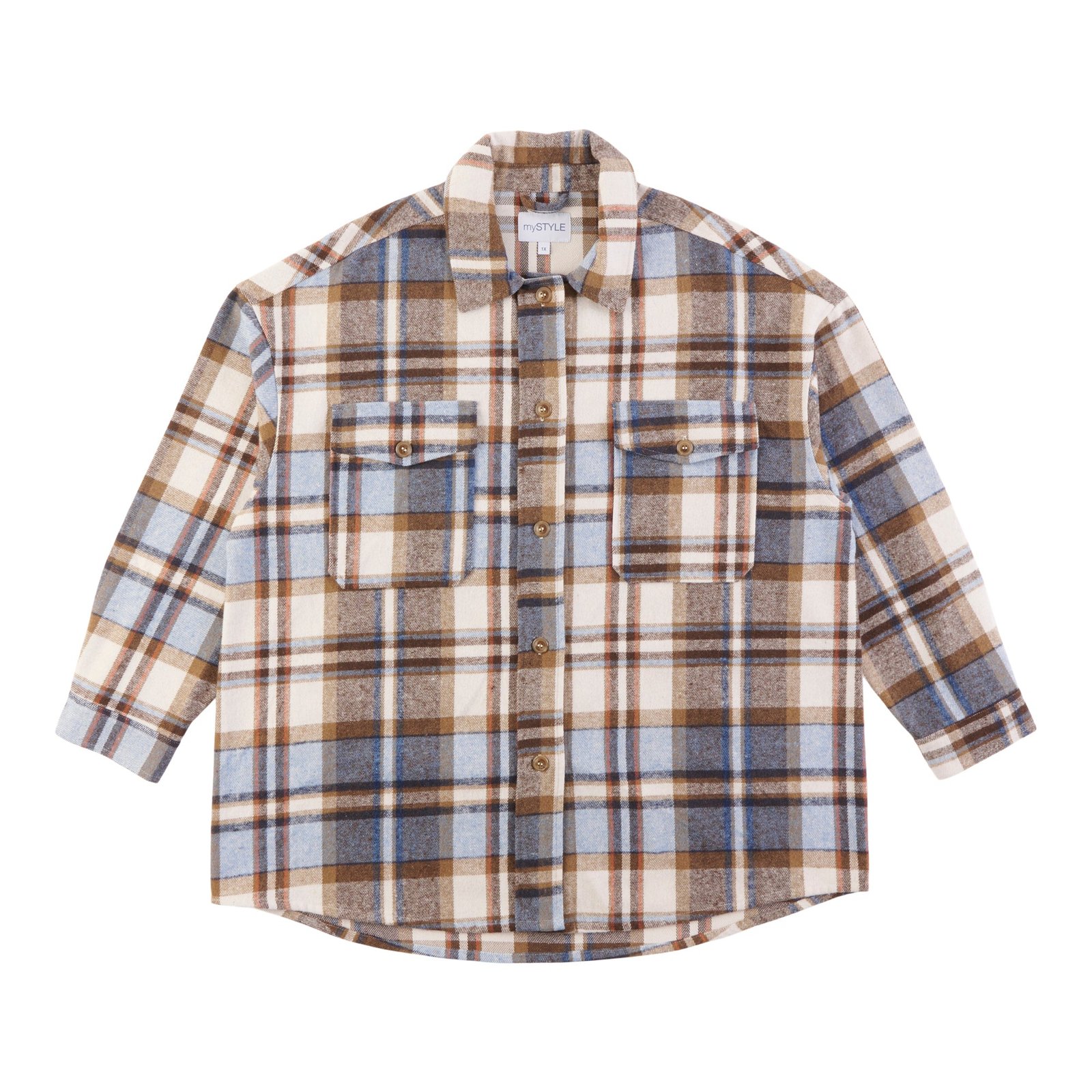 mySTYLE Women's Plus Seasonal Plaid Shacket