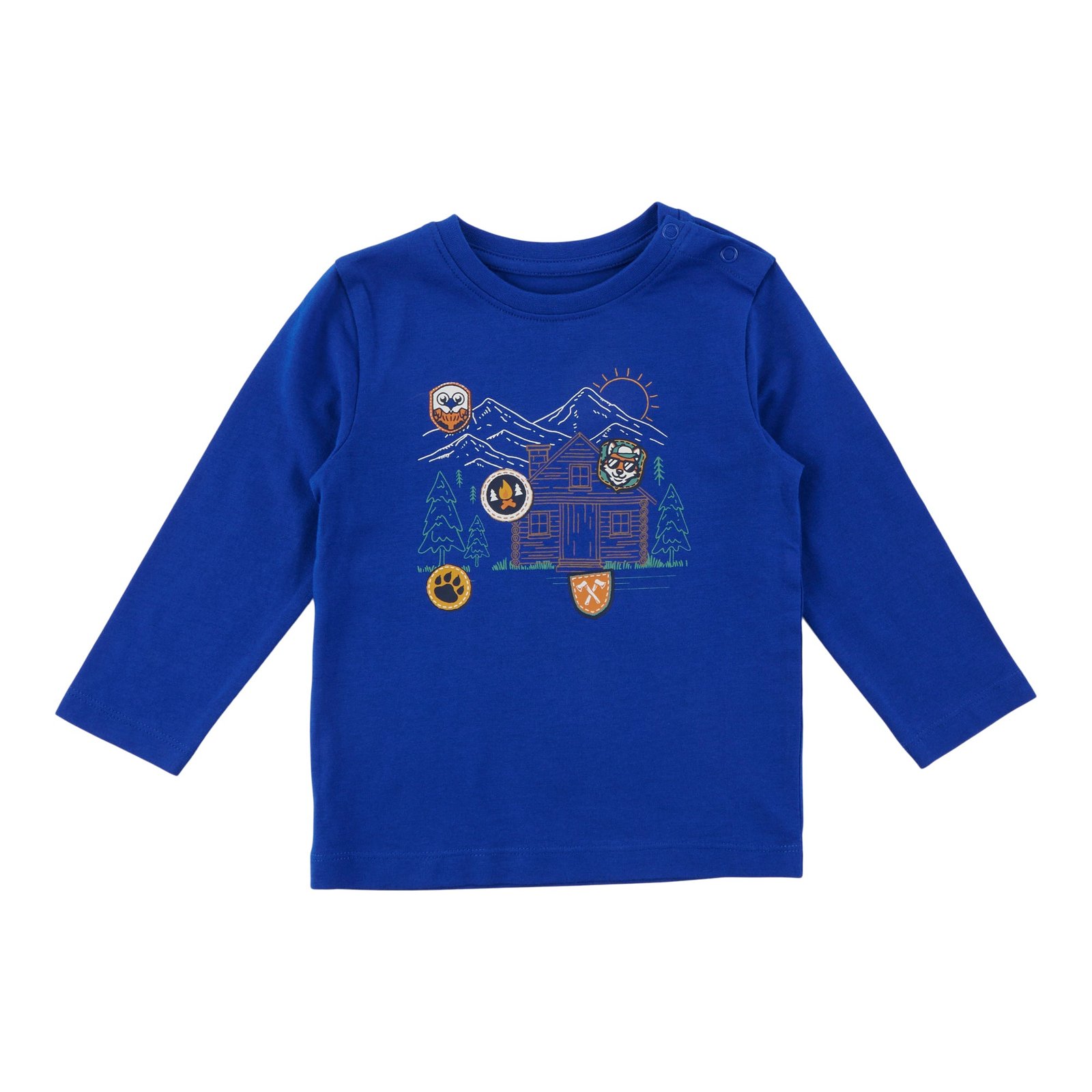 MONKEY BARS Infant Boys' Varsity Printed Long Sleeve T-Shirt, 12-24 Month
