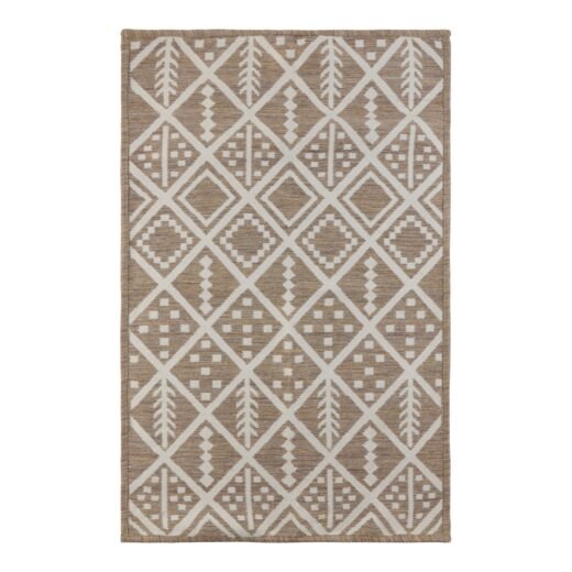Reversible Indoor/Outdoor Rug, Beige, 2-ft x 3.8-ft.
