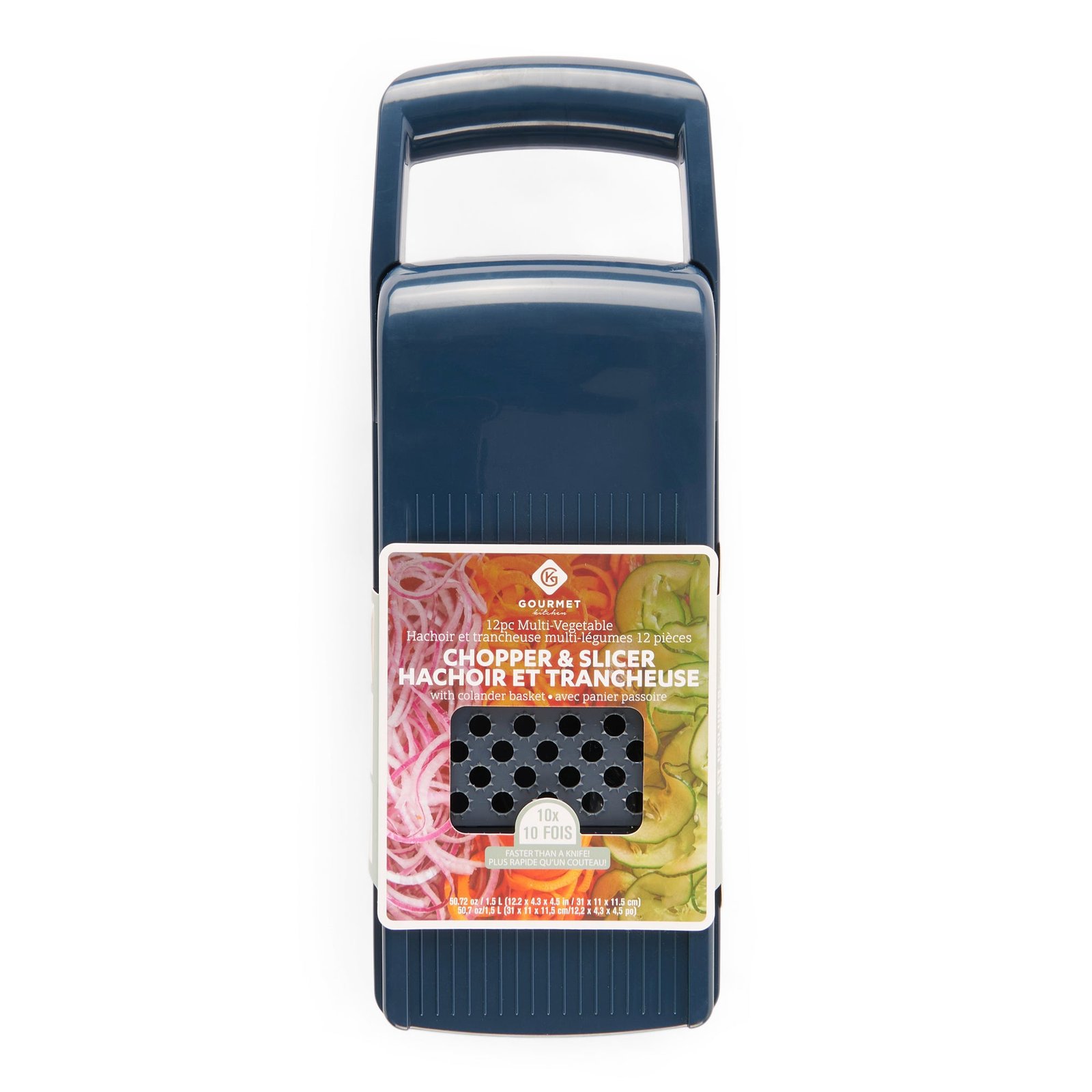 Vegetable Chopper, Navy, 12 Piece