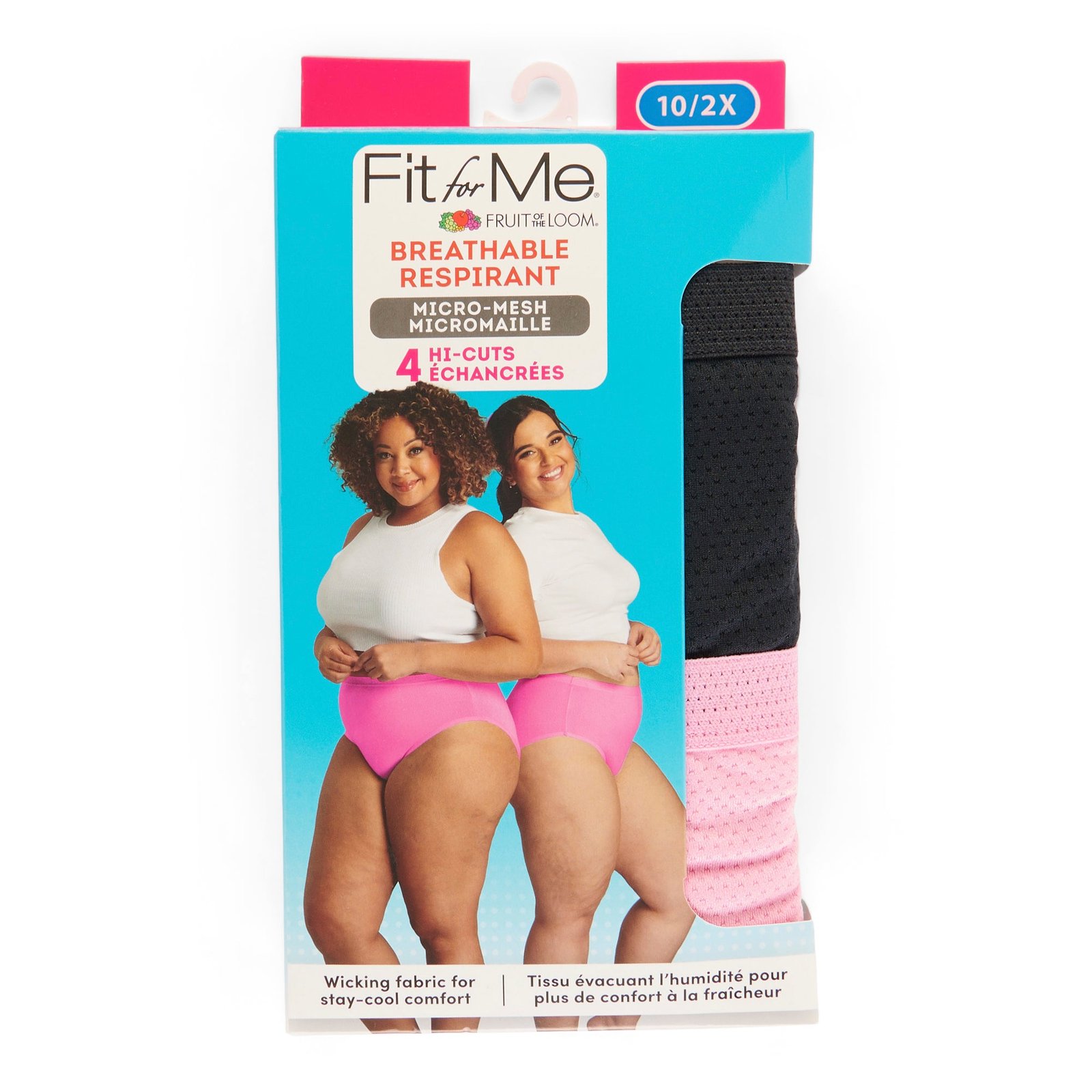 Fruit of the Loom Women's Fit for Me Hi-Rise Underwear, 4-Pack